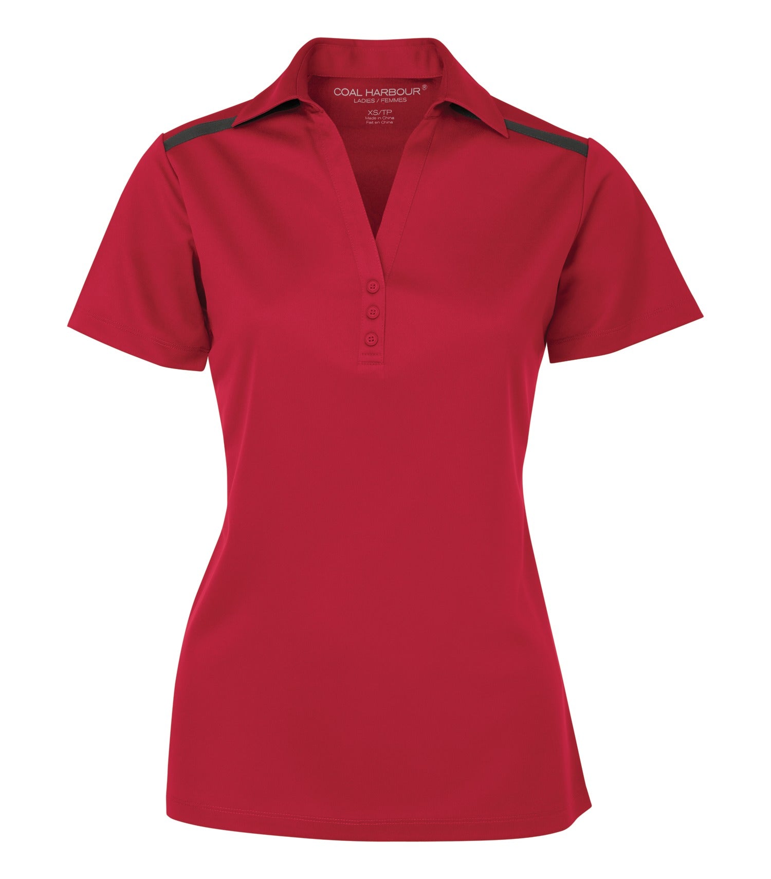 CoalHarbour - DISCONTINUED COAL HARBOUR® EVERYDAY COLOUR BLOCK LADIES' POLO. - L4008 Red Steel Grey CoalHarbour L4008