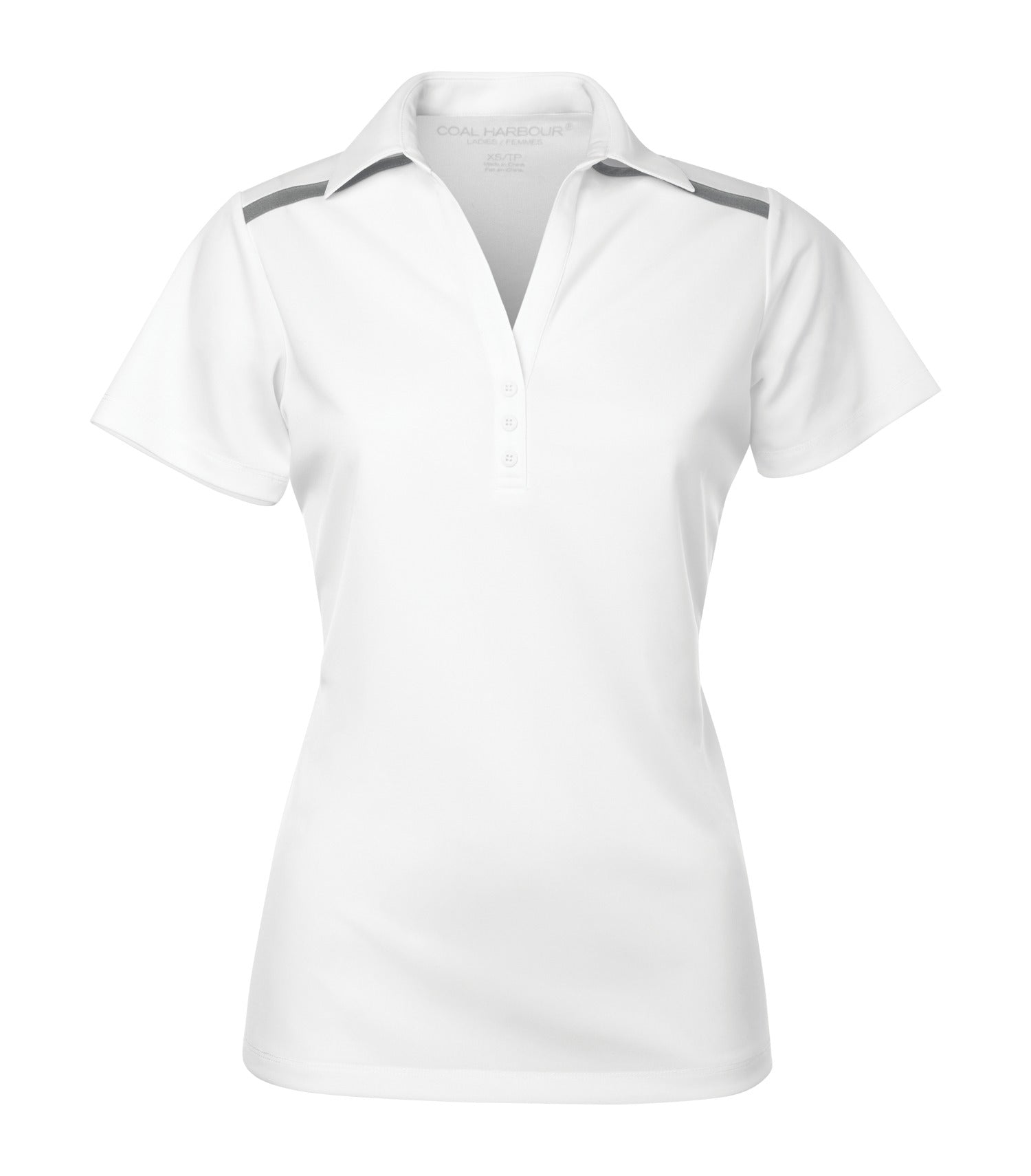 CoalHarbour - DISCONTINUED COAL HARBOUR® EVERYDAY COLOUR BLOCK LADIES' POLO. - L4008 White Steel Grey CoalHarbour L4008