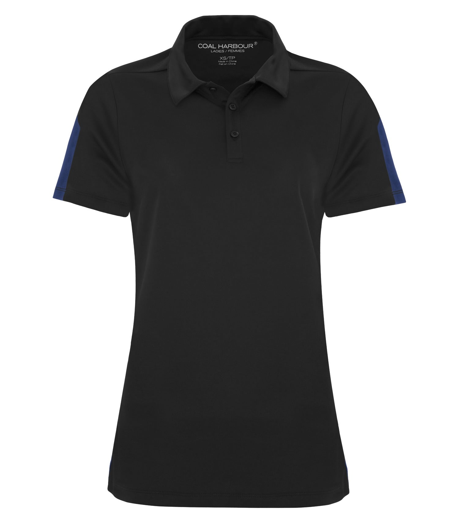 CoalHarbour - DISCONTINUED COAL HARBOUR® EVERYDAY COLOUR SLICE LADIES' POLO. - L4024 Black Royal CoalHarbour L4024