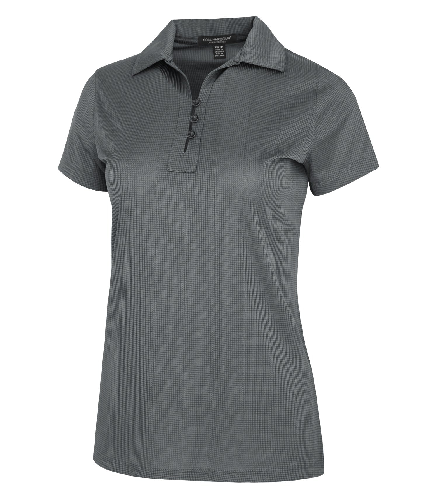 CoalHarbour - DISCONTINUED COAL HARBOUR® FINE JACQUARD LADIES' POLO. - L440 Coal Grey CoalHarbour L440