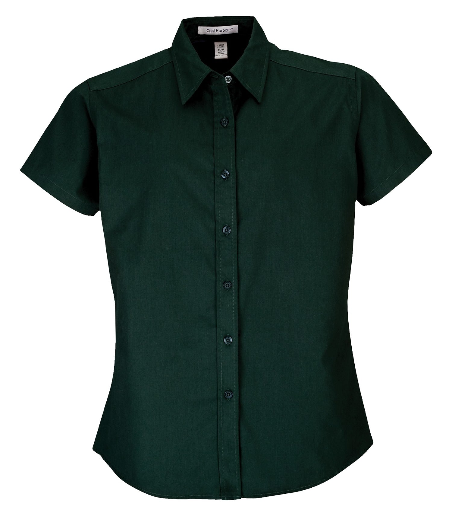 CoalHarbour - DISCONTINUED COAL HARBOUR® EASY CARE BLEND SHORT SLEEVE WOVEN LADIES' SHIRT. - L510 Dark Green CoalHarbour L510