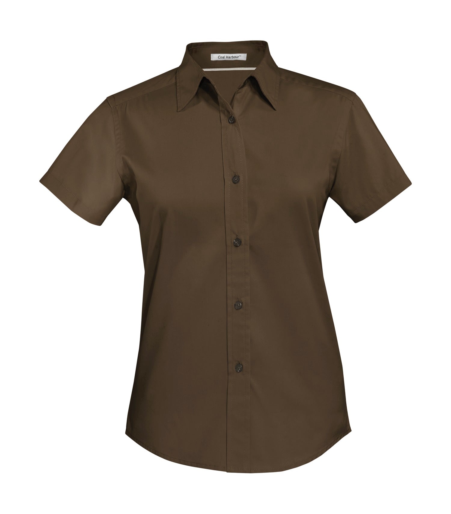 CoalHarbour - DISCONTINUED COAL HARBOUR® EASY CARE BLEND SHORT SLEEVE WOVEN LADIES' SHIRT. - L510 Coffee Bean CoalHarbour L510
