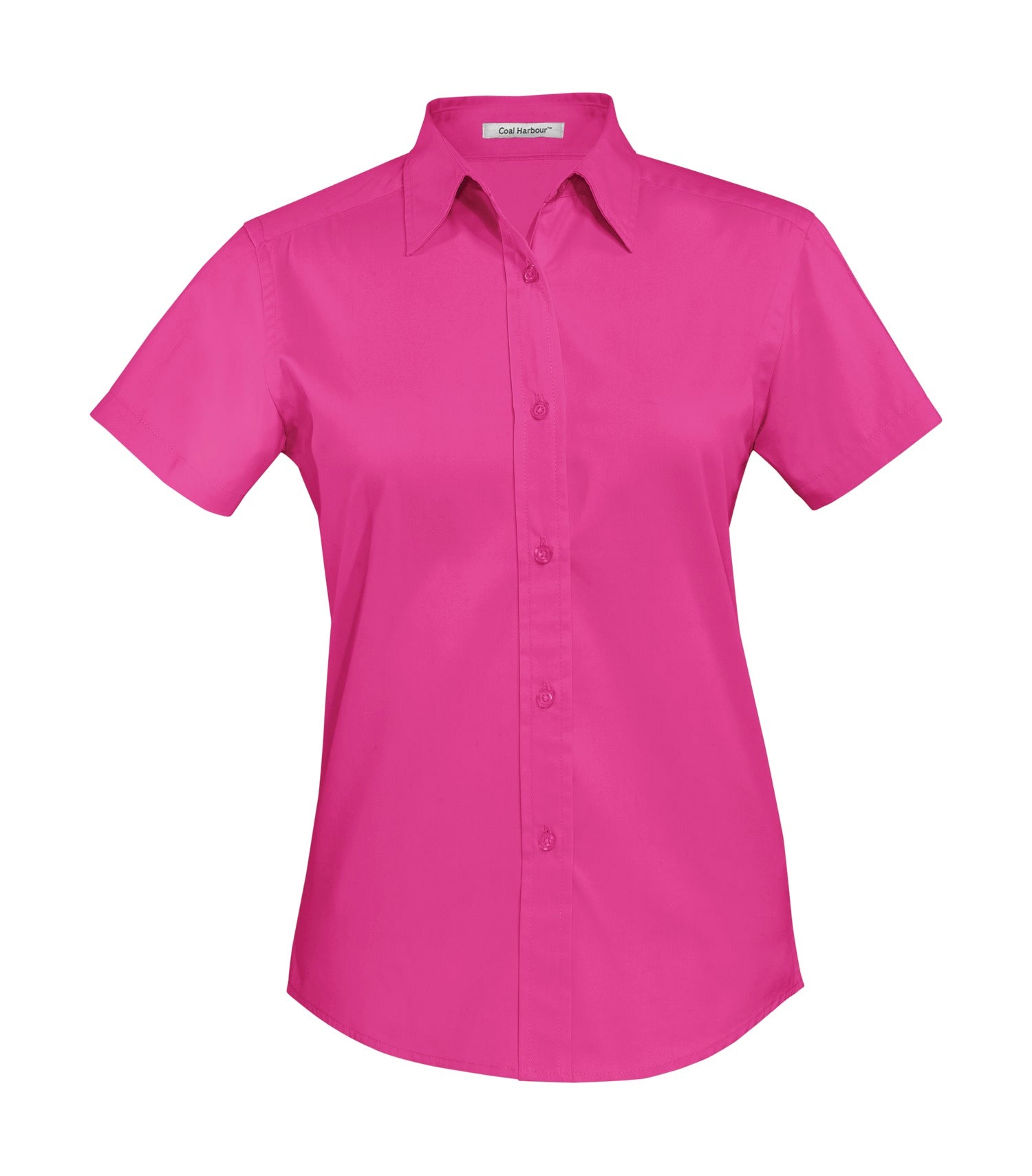 CoalHarbour - DISCONTINUED COAL HARBOUR® EASY CARE BLEND SHORT SLEEVE WOVEN LADIES' SHIRT. - L510 Tropical Pink CoalHarbour L510