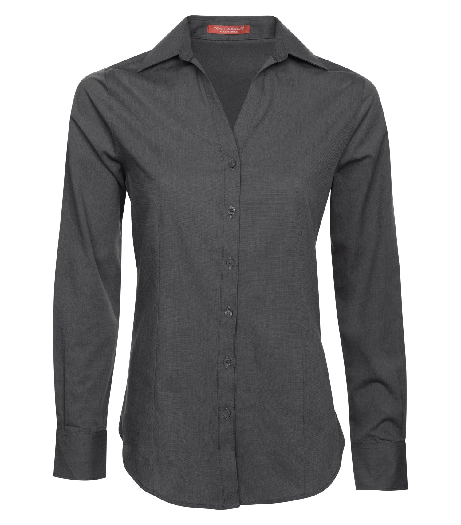 CoalHarbour - COAL HARBOUR® TEXTURED CROSSHATCH WOVEN LADIES' SHIRT. - L6004 Soft Black CoalHarbour L6004
