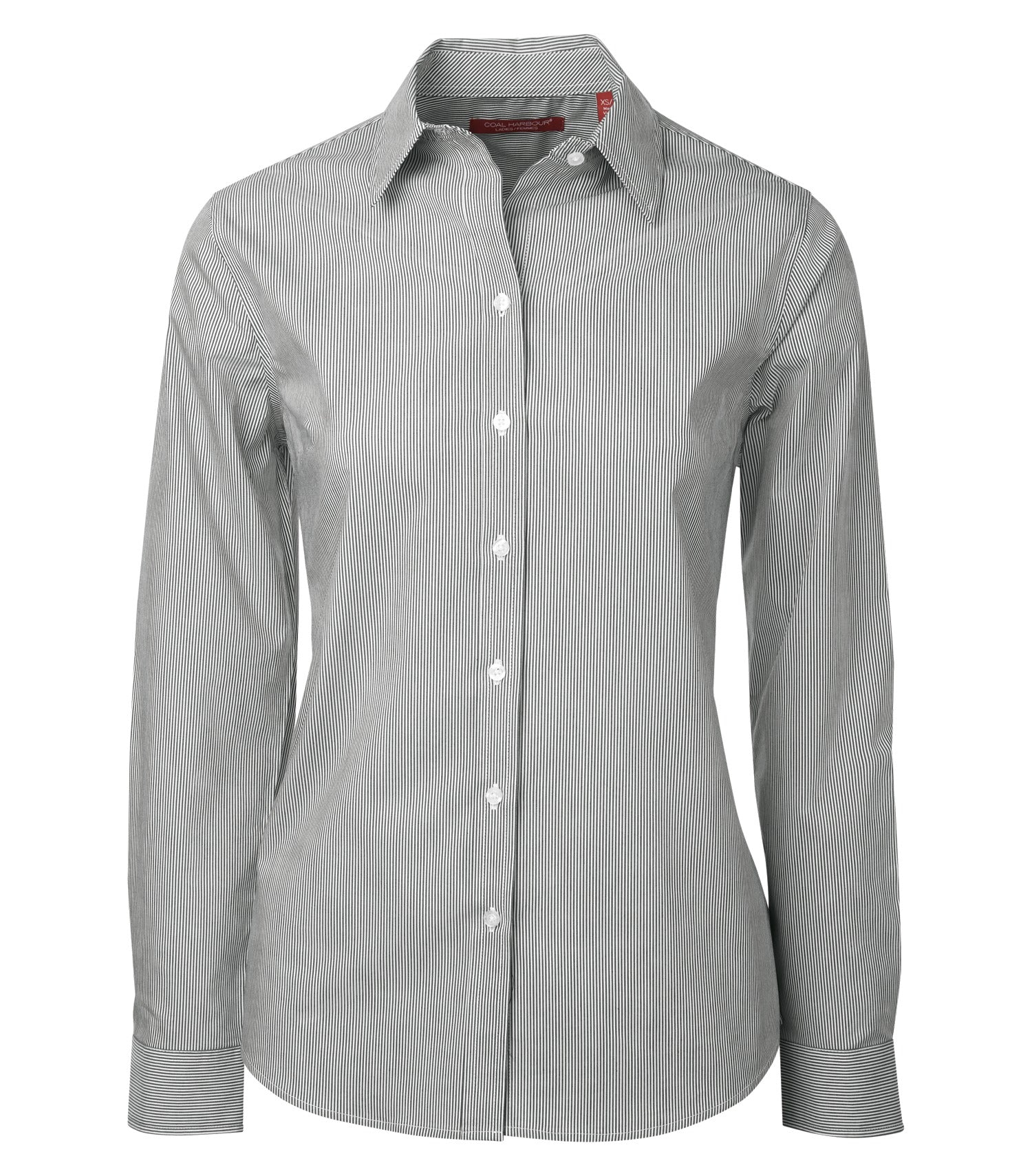 CoalHarbour - COAL HARBOUR® MINI STRIPE STRETCH WOVEN LADIES' SHIRT. - L6006 Black CoalHarbour L6006