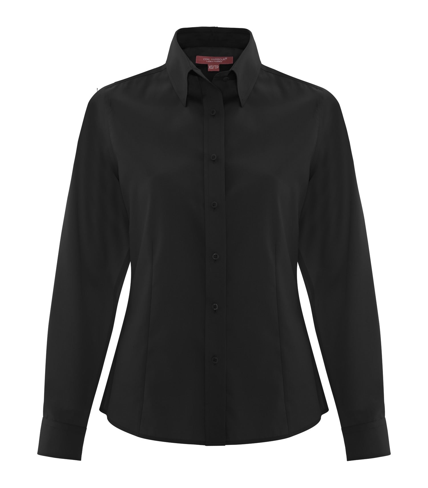 CoalHarbour - COAL HARBOUR® NON-IRON 100% COTTON TWILL LADIES' SHIRT. - L6017 Black S CoalHarbour L6017
