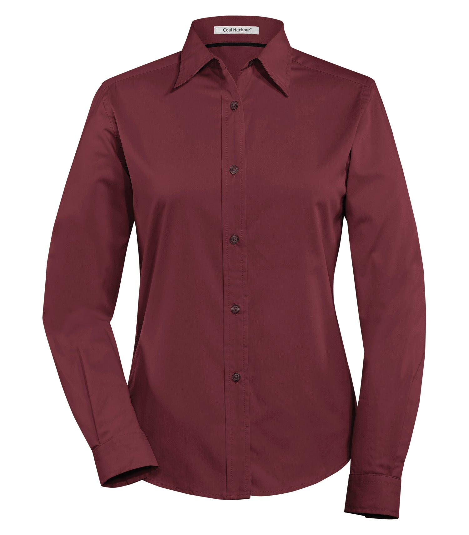 CoalHarbour - DISCONTINUED COAL HARBOUR® EASY CARE BLEND LONG SLEEVE WOVEN LADIES' SHIRT. - L610 Burgundy CoalHarbour L610