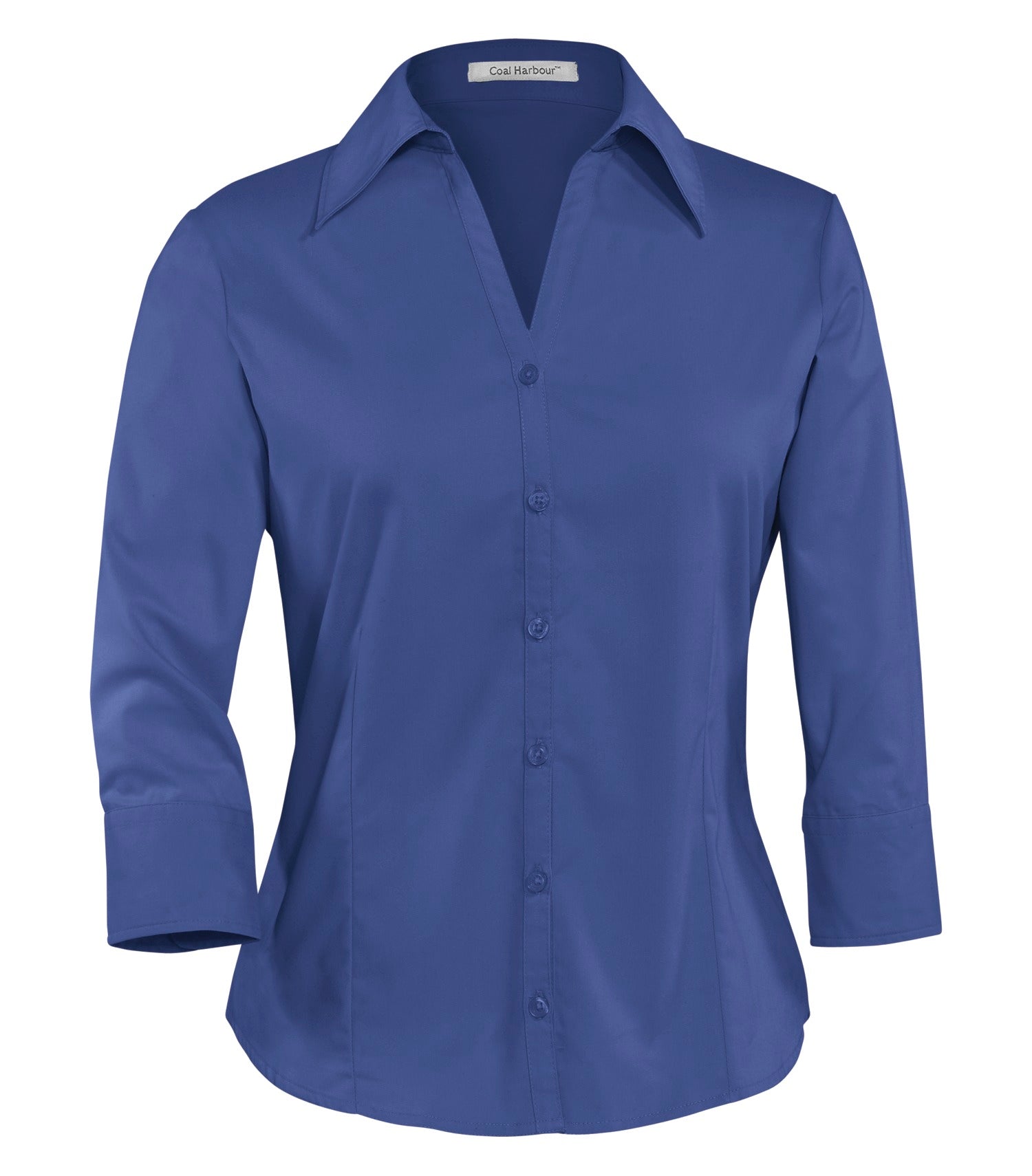 CoalHarbour - DISCONTINUED COAL HARBOUR® EASY CARE BLEND 3/4 SLEEVE LADIES' WOVEN SHIRT. - L615 Mediterranean Blue CoalHarbour L615