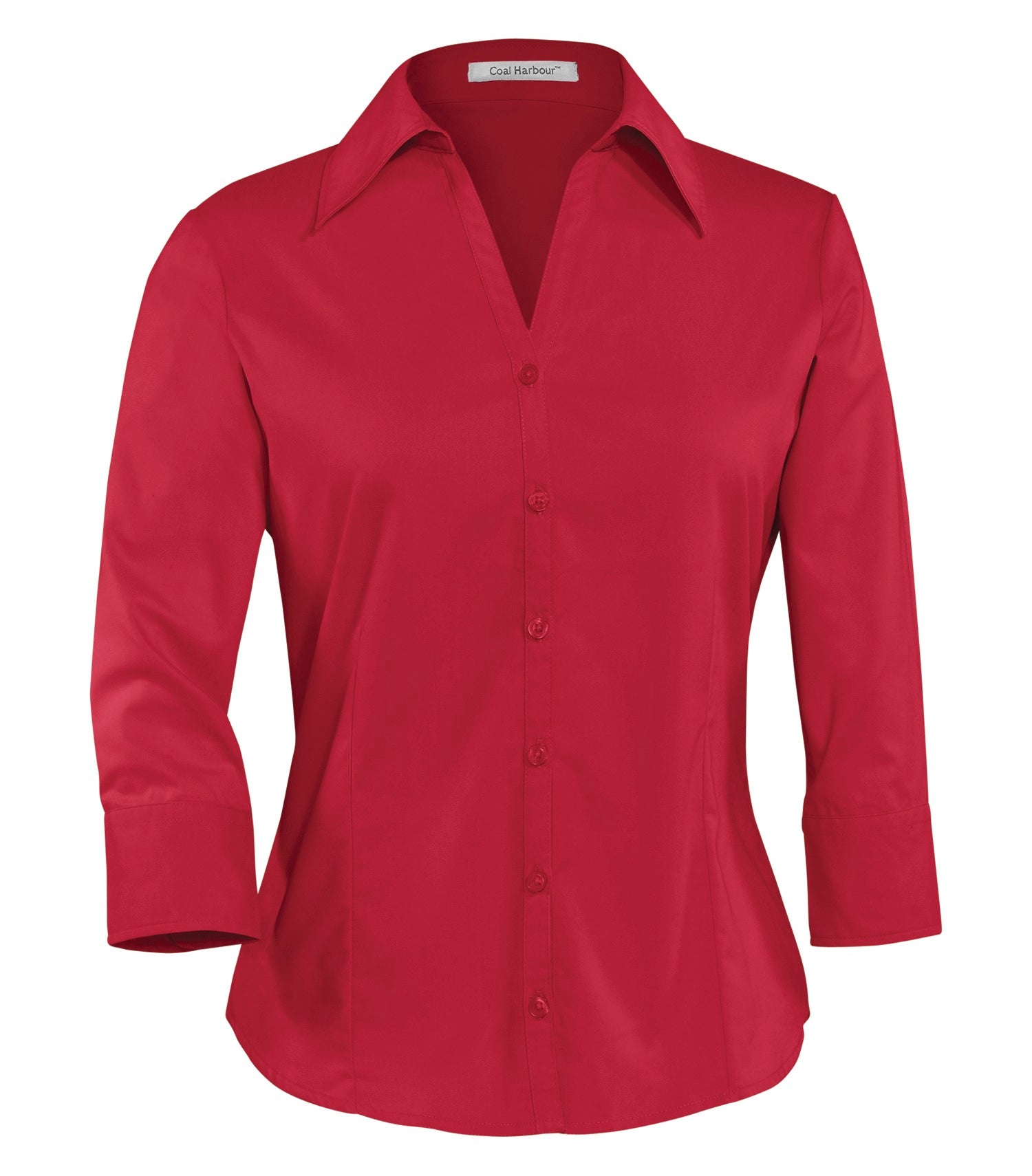CoalHarbour - DISCONTINUED COAL HARBOUR® EASY CARE BLEND 3/4 SLEEVE LADIES' WOVEN SHIRT. - L615 Red CoalHarbour L615