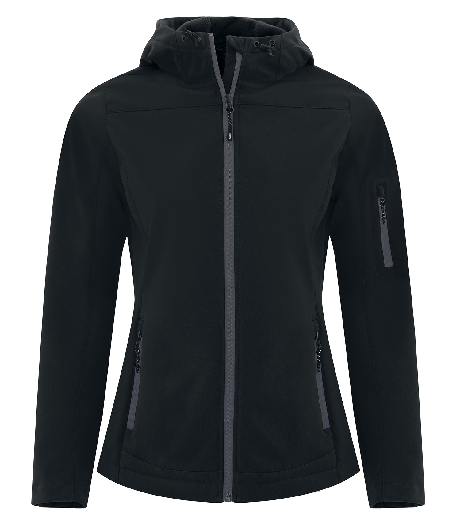 CoalHarbour - COAL HARBOUR® EVERYDAY HOODED WATER REPELLENT STRETCH SOFT SHELL LADIES' JACKET. - L7605 Black CoalHarbour L7605