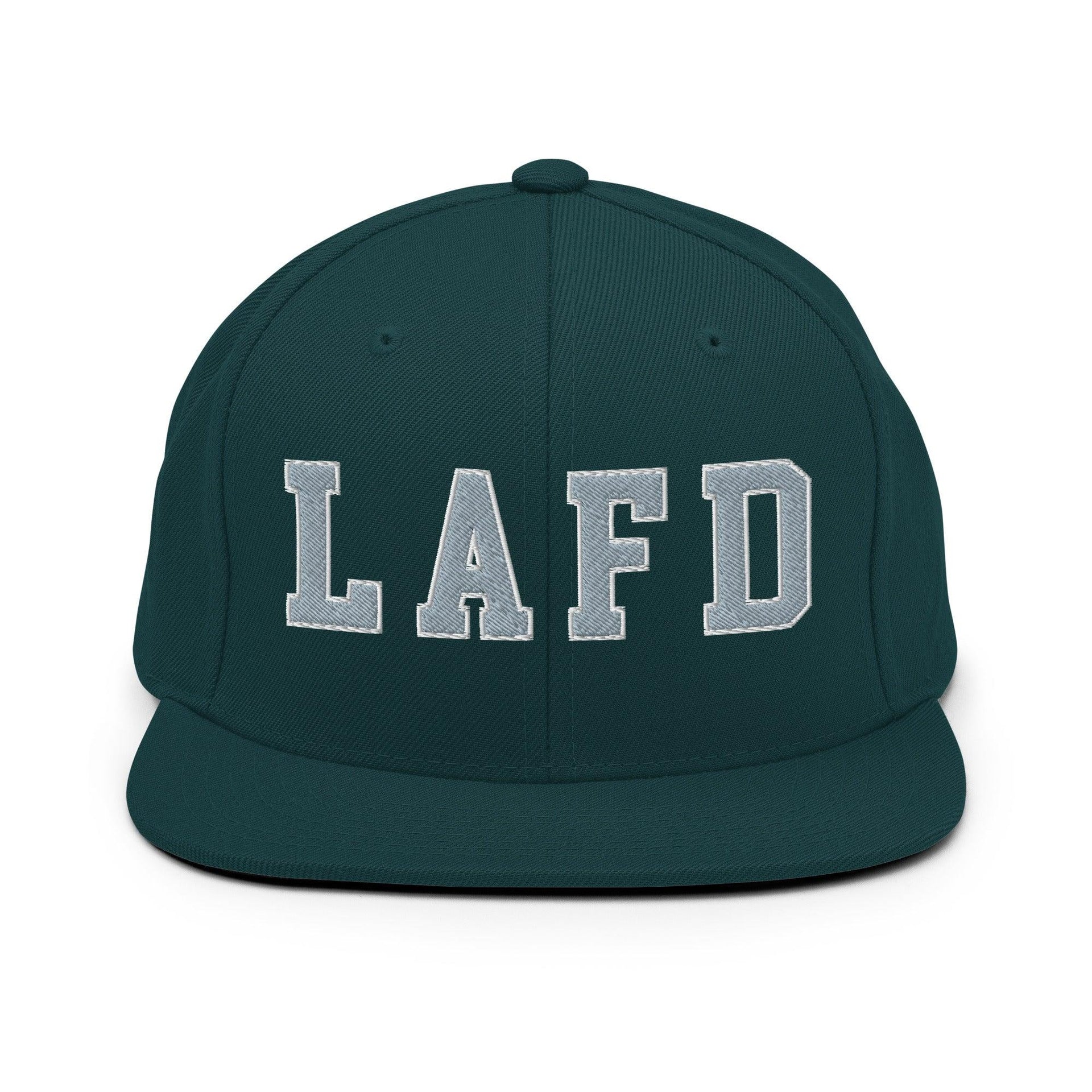 LAFD Los Angeles Fire Department Embroidered Flat Bill Brim Snapback Hat Capital Crowns Snapback Hats Work