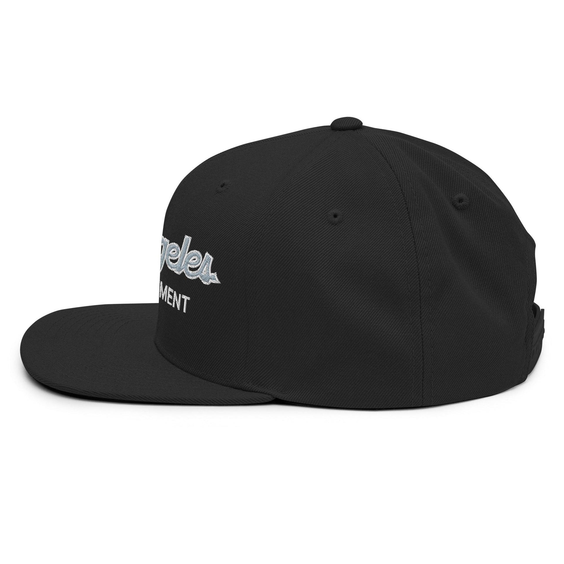 LAFD Los Angeles Fire Department Vintage Sports Script Embroidered Flat Bill Brim Snapback Hat Capital Crowns Snapback Hats Work