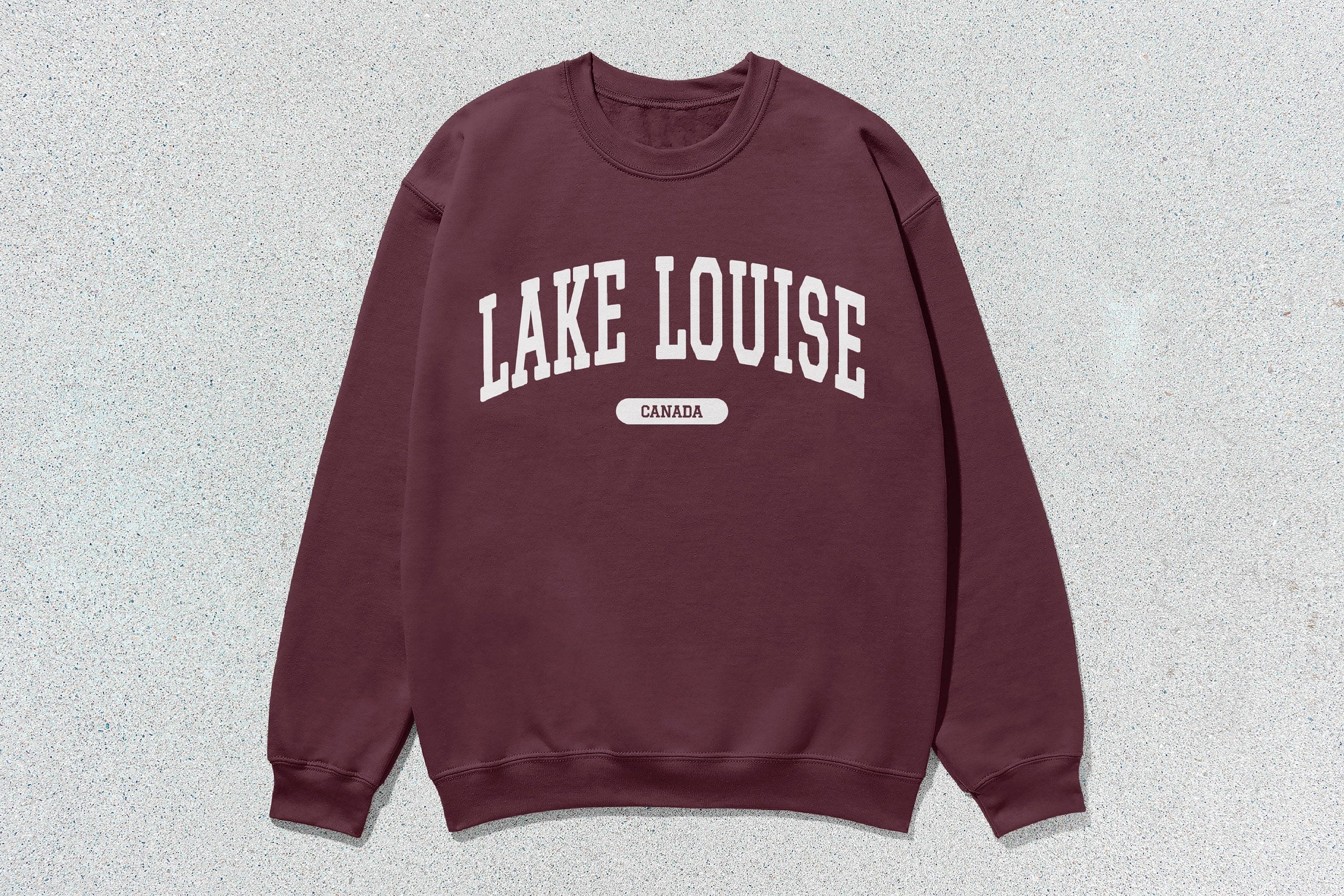 Lake Louise - Unisex Heavyweight Crewneck Sweatshirt Maroon Canada Cities crewnecks hoodies sweaters