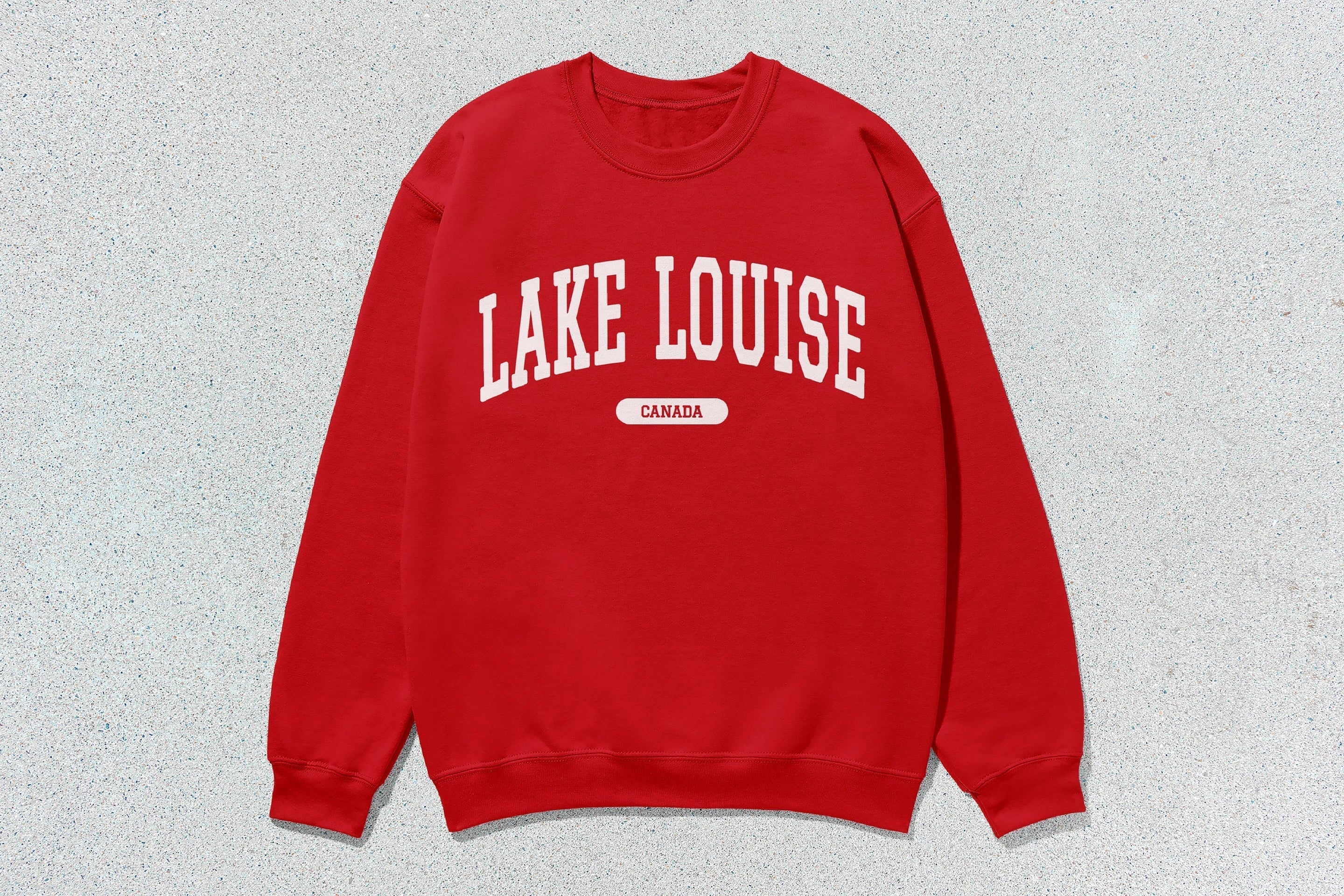 Lake Louise - Unisex Heavyweight Crewneck Sweatshirt Red Canada Cities crewnecks hoodies sweaters