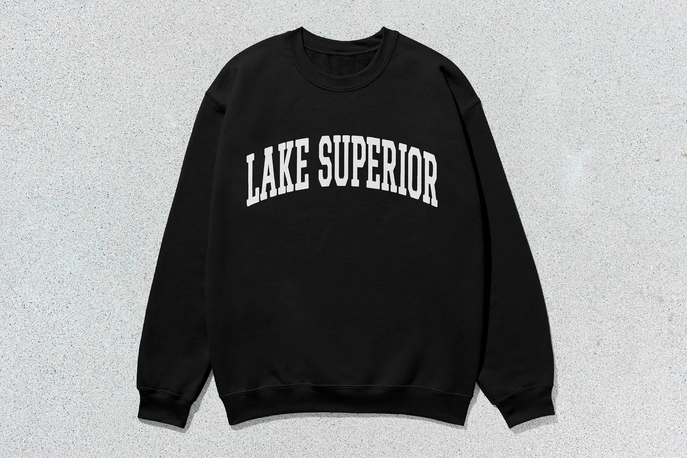 Lake Superior - Unisex Heavy Blend™ Crewneck Sweatshirt Black Canada Canadian Great Lakes crewnecks great lakes hoodies sweaters