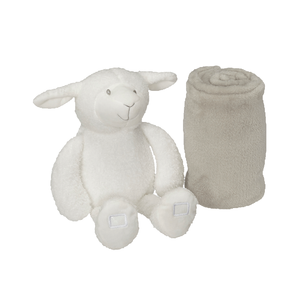 Lamb Blankey Hugger embroidable lamb white
