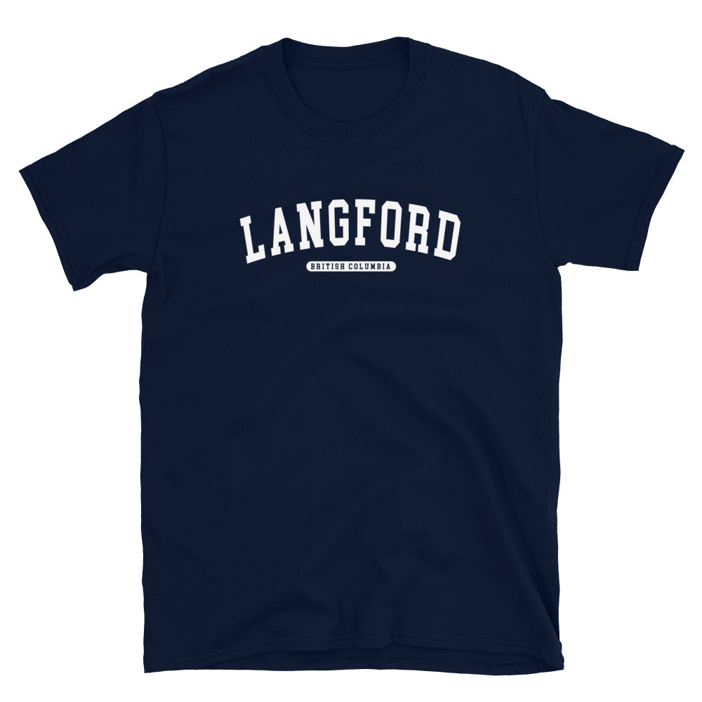 Langford BC College Tee Navy Canadian City Apparel