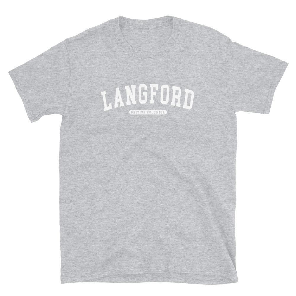 Langford BC College Tee Sport Grey Canadian City Apparel