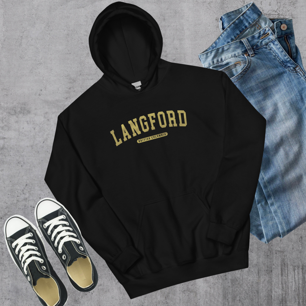 Langford BC Gold College Hoodie Canadian City Apparel