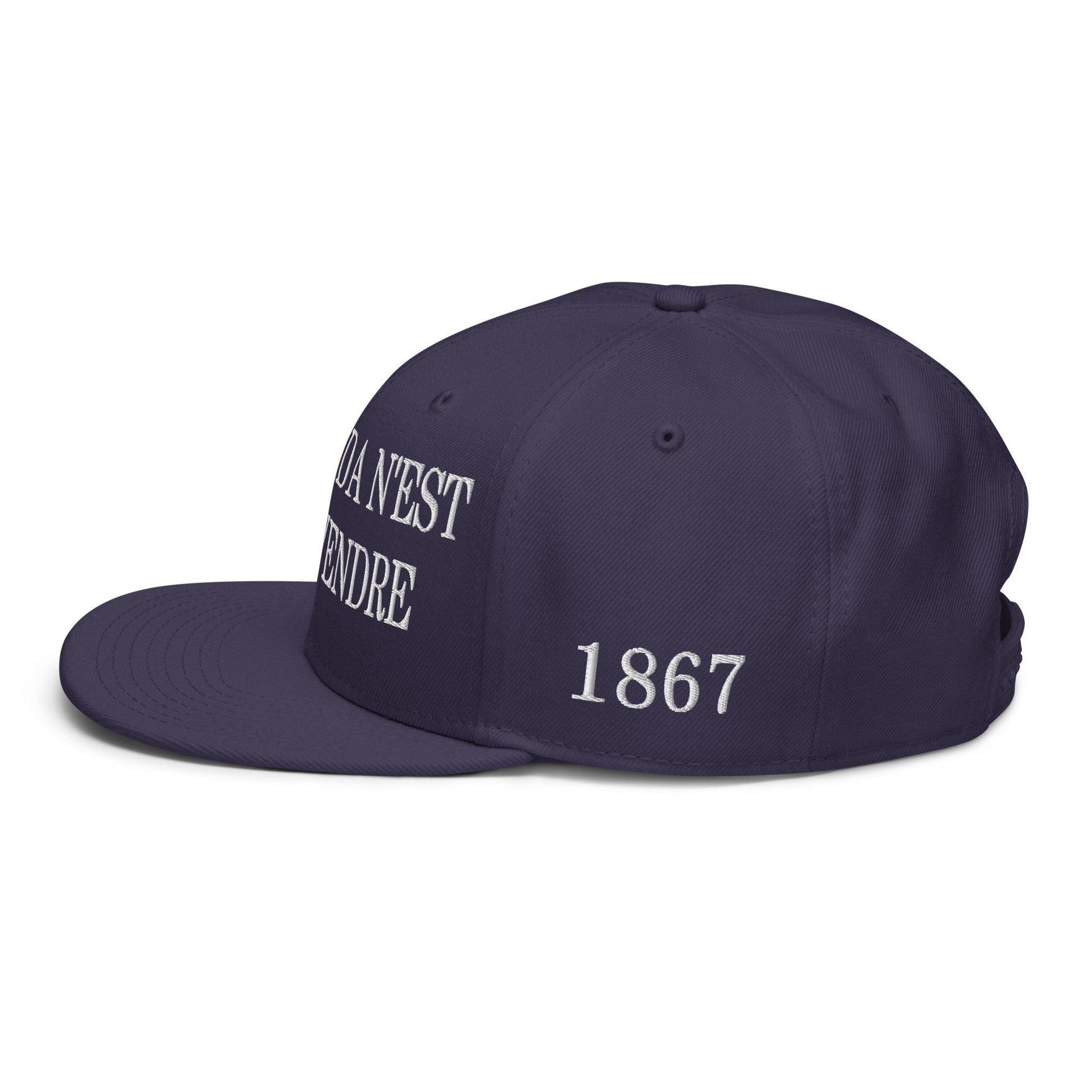 Le Canada n'est pas à Vendre Canada is not for Sale 1867 Flag Embroidered Flat Bill Brim Snapback Hat Canada Canada Is Not For Sale Capital Crowns Snapback Hats