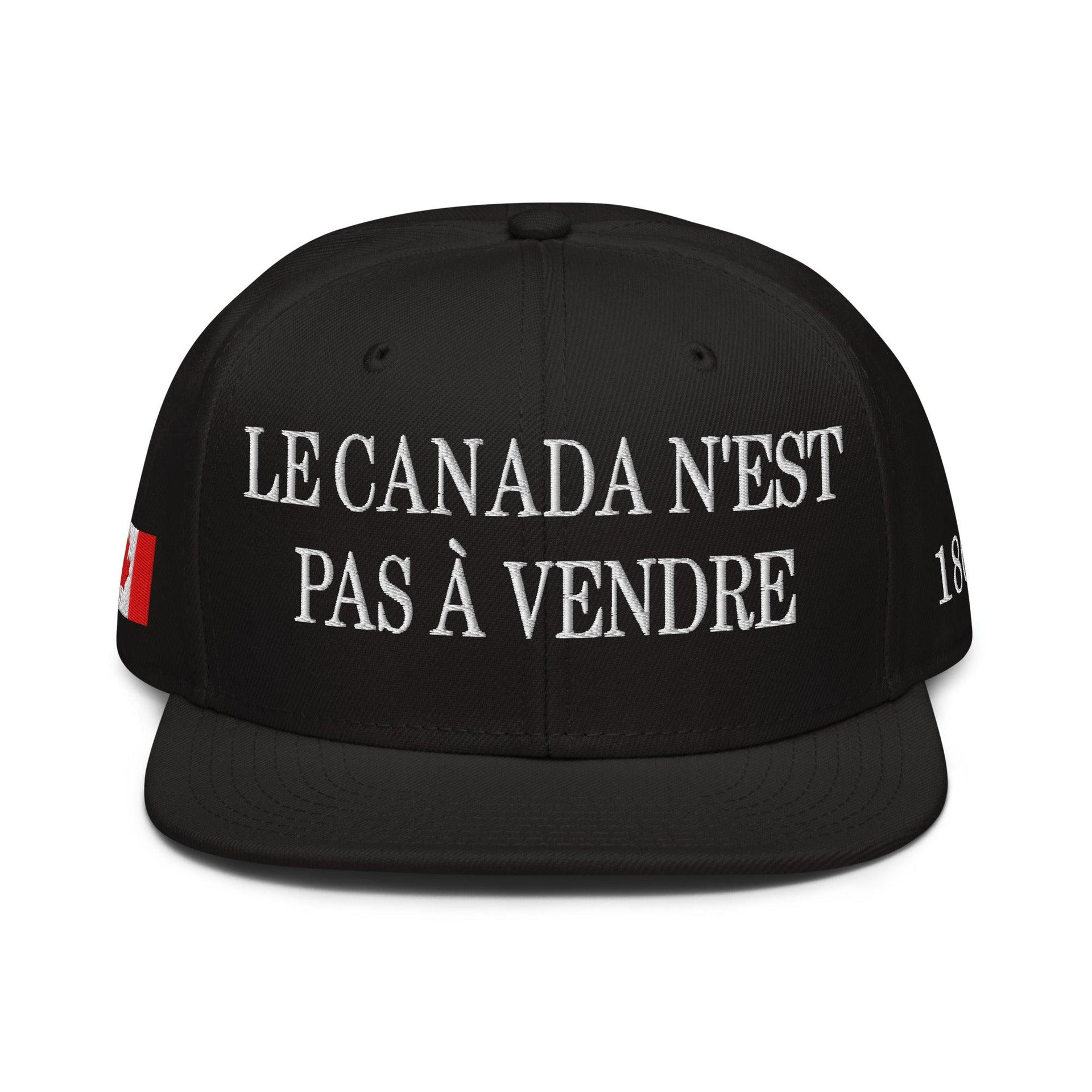 Le Canada n'est pas à Vendre Canada is not for Sale 1867 Flag Embroidered Flat Bill Brim Snapback Hat Canada Canada Is Not For Sale Capital Crowns Snapback Hats