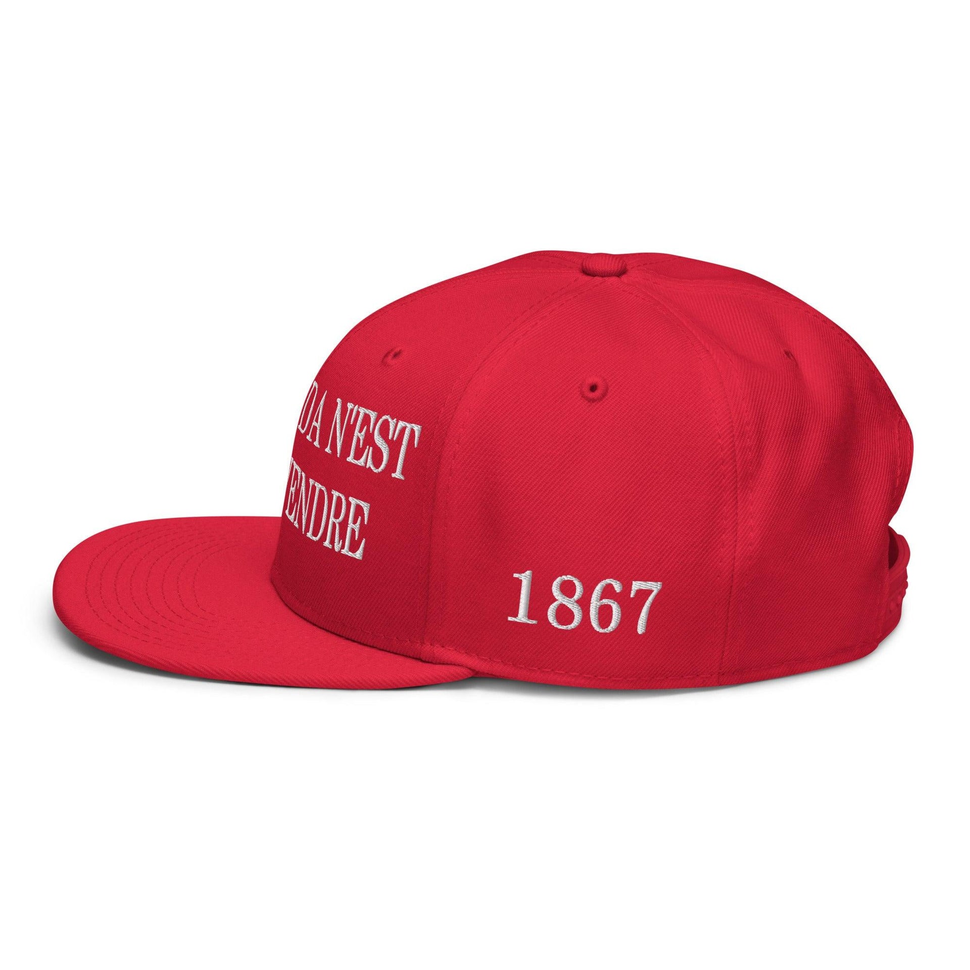 Le Canada n'est pas à Vendre Canada is not for Sale 1867 Flag Embroidered Flat Bill Brim Snapback Hat Canada Canada Is Not For Sale Capital Crowns Snapback Hats