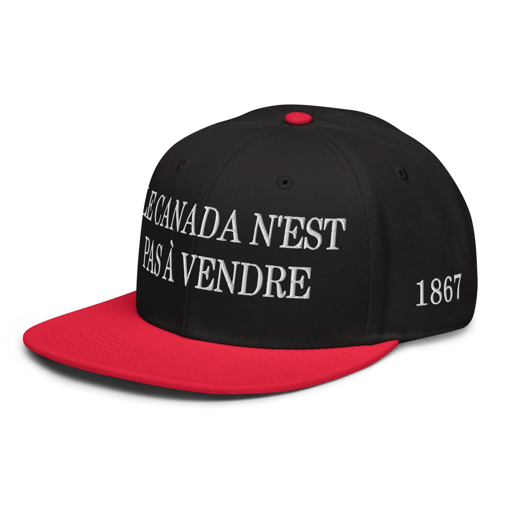 Le Canada n'est pas à Vendre Canada is not for Sale 1867 Flag Embroidered Flat Bill Brim Snapback Hat Canada Canada Is Not For Sale Capital Crowns Snapback Hats