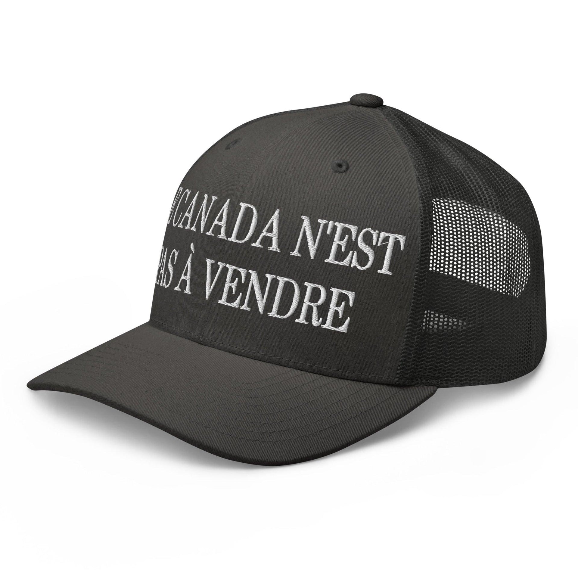 Le Canada n'est pas à Vendre Canada is not for Sale Embroidered Mesh Trucker Hat Canada Canada Is Not For Sale Capital Crowns Trucker Hats