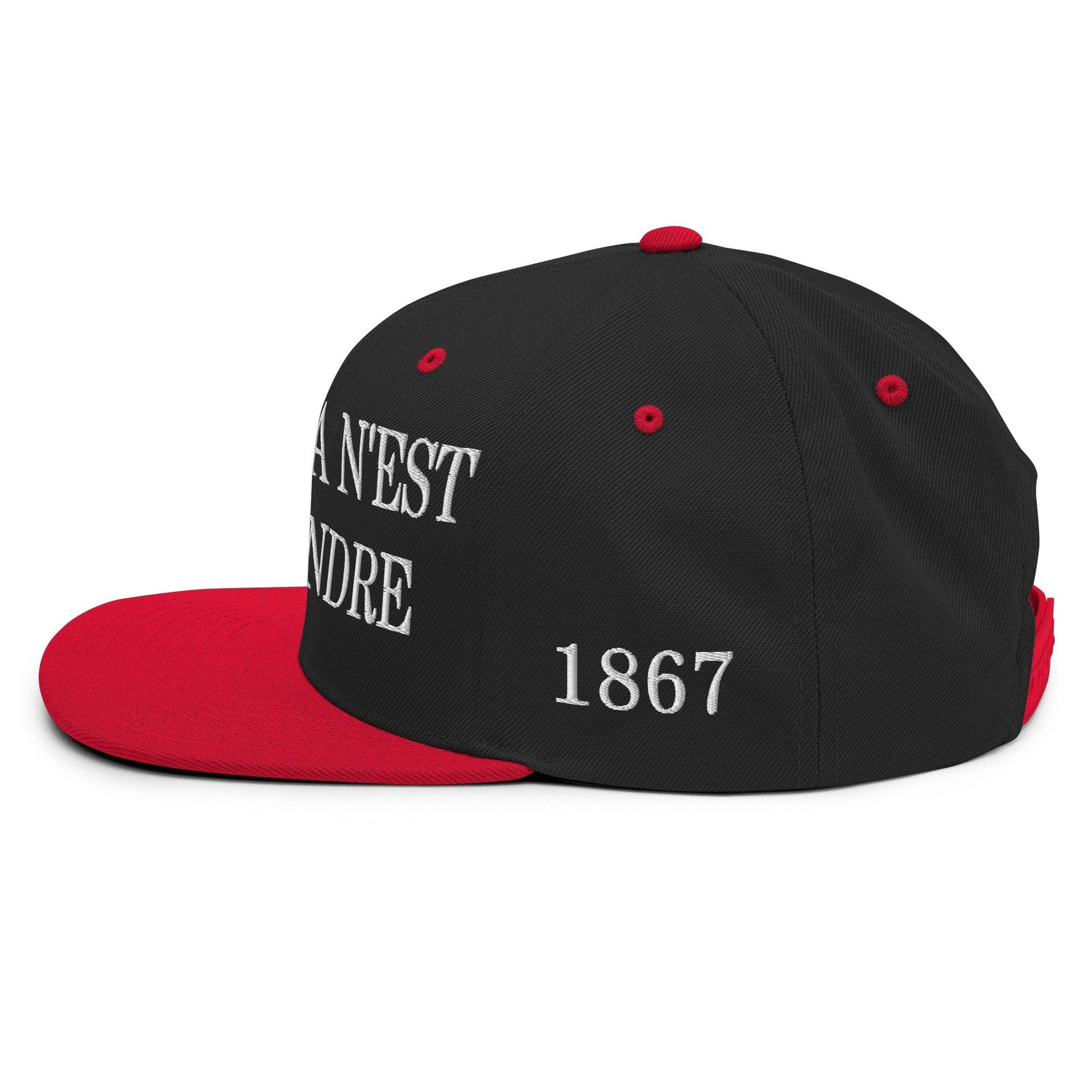 Le Canada n'est pas à Vendre Canada is not for Sale Flag 1867 Embroidered Flat Bill Brim Snapback Hat Canada Canada Is Not For Sale Capital Crowns Snapback Hats