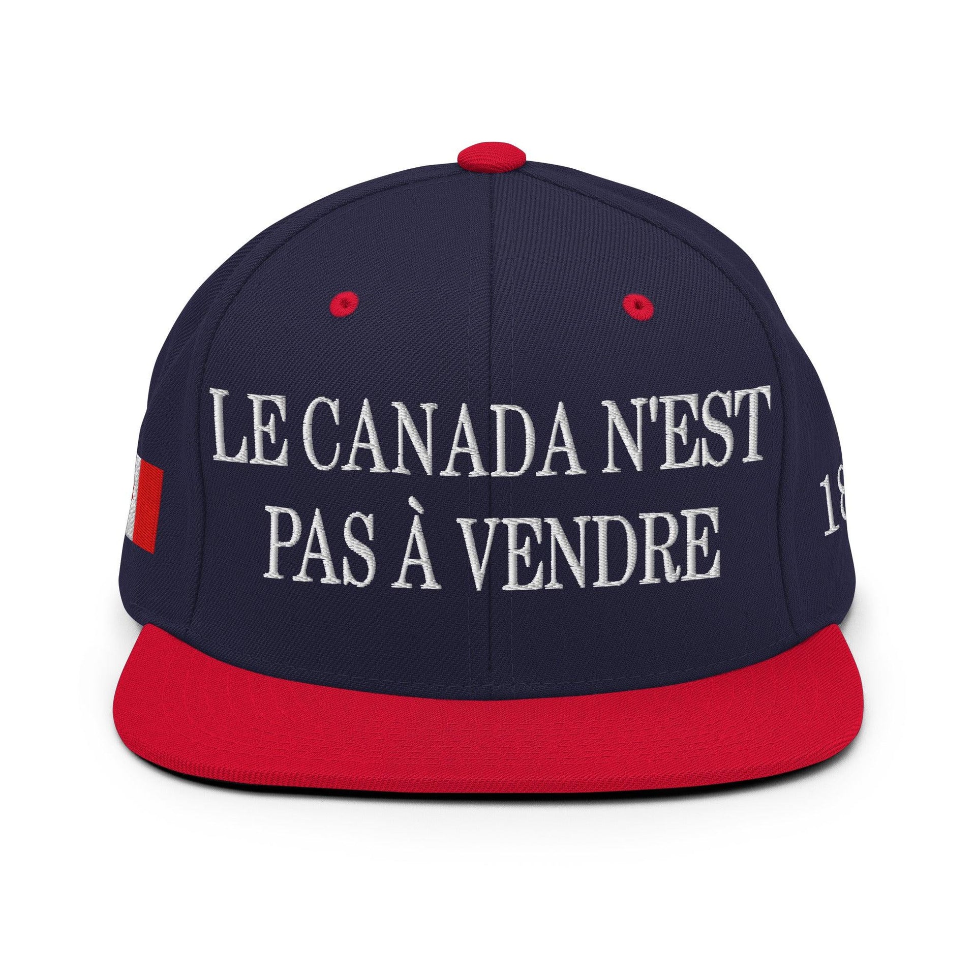 Le Canada n'est pas à Vendre Canada is not for Sale Flag 1867 Embroidered Flat Bill Brim Snapback Hat Canada Canada Is Not For Sale Capital Crowns Snapback Hats