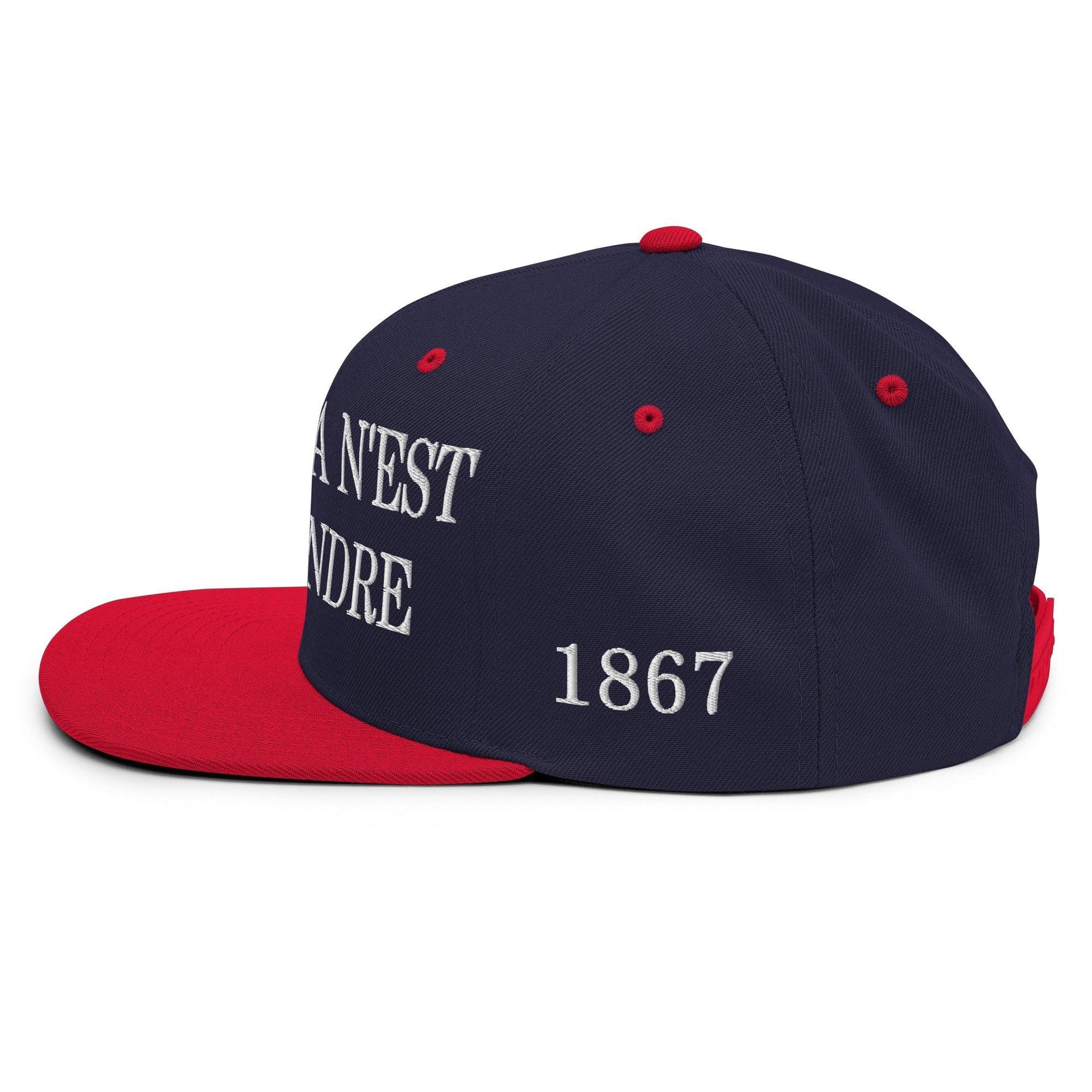 Le Canada n'est pas à Vendre Canada is not for Sale Flag 1867 Embroidered Flat Bill Brim Snapback Hat Canada Canada Is Not For Sale Capital Crowns Snapback Hats
