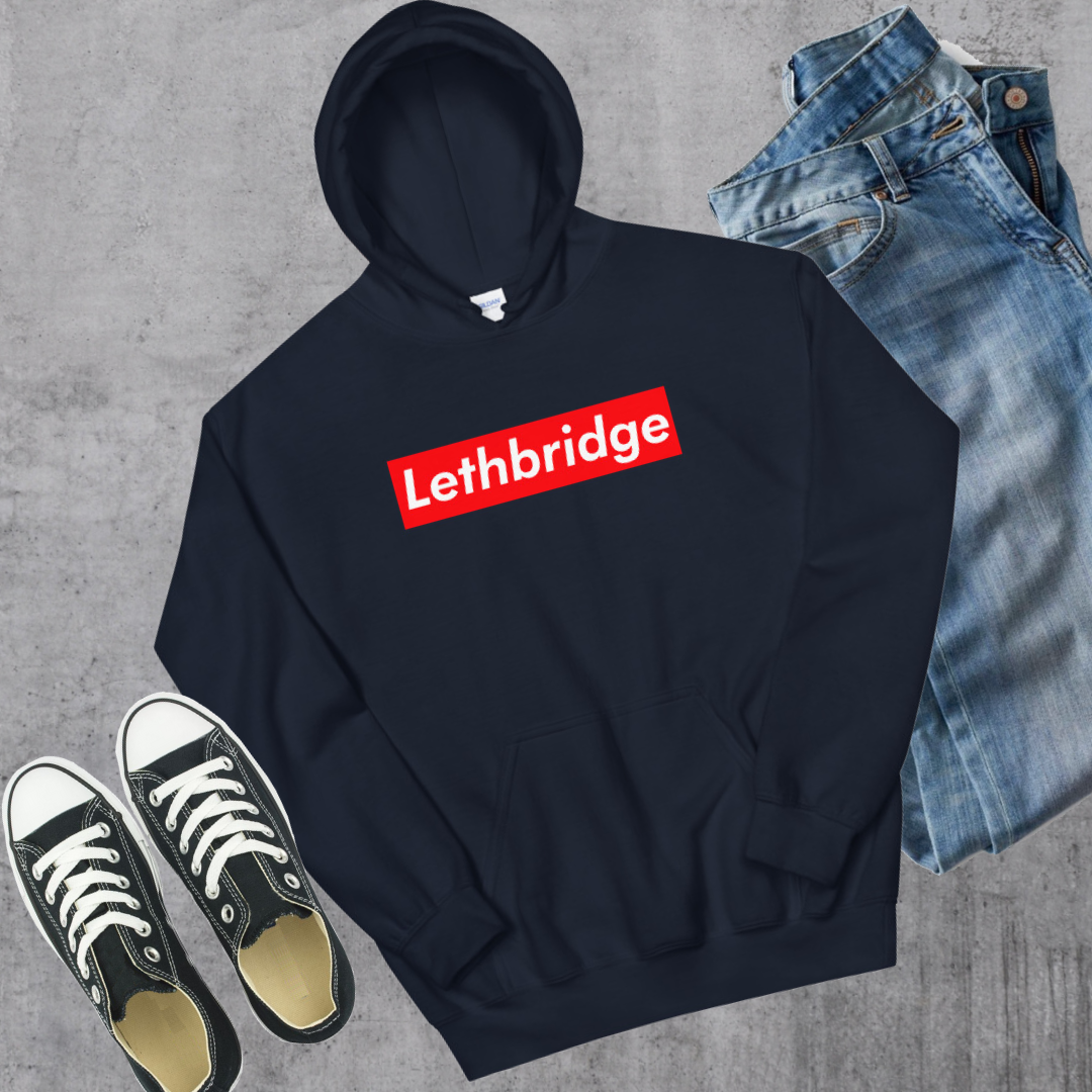 Lethbridge Supreme'd Hoodie Navy Alberta Canadian City Apparel