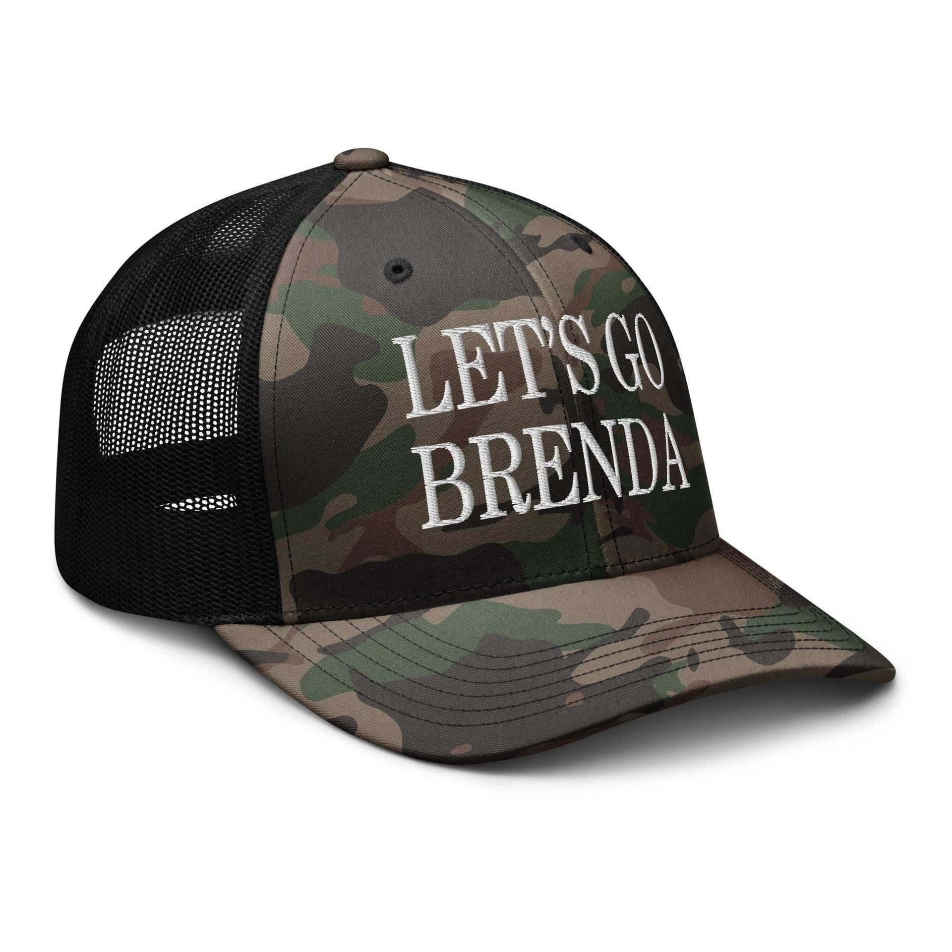 Let's Go Brenda Camo Trucker Hat Capital Crowns Conservative LADs Trucker Hats