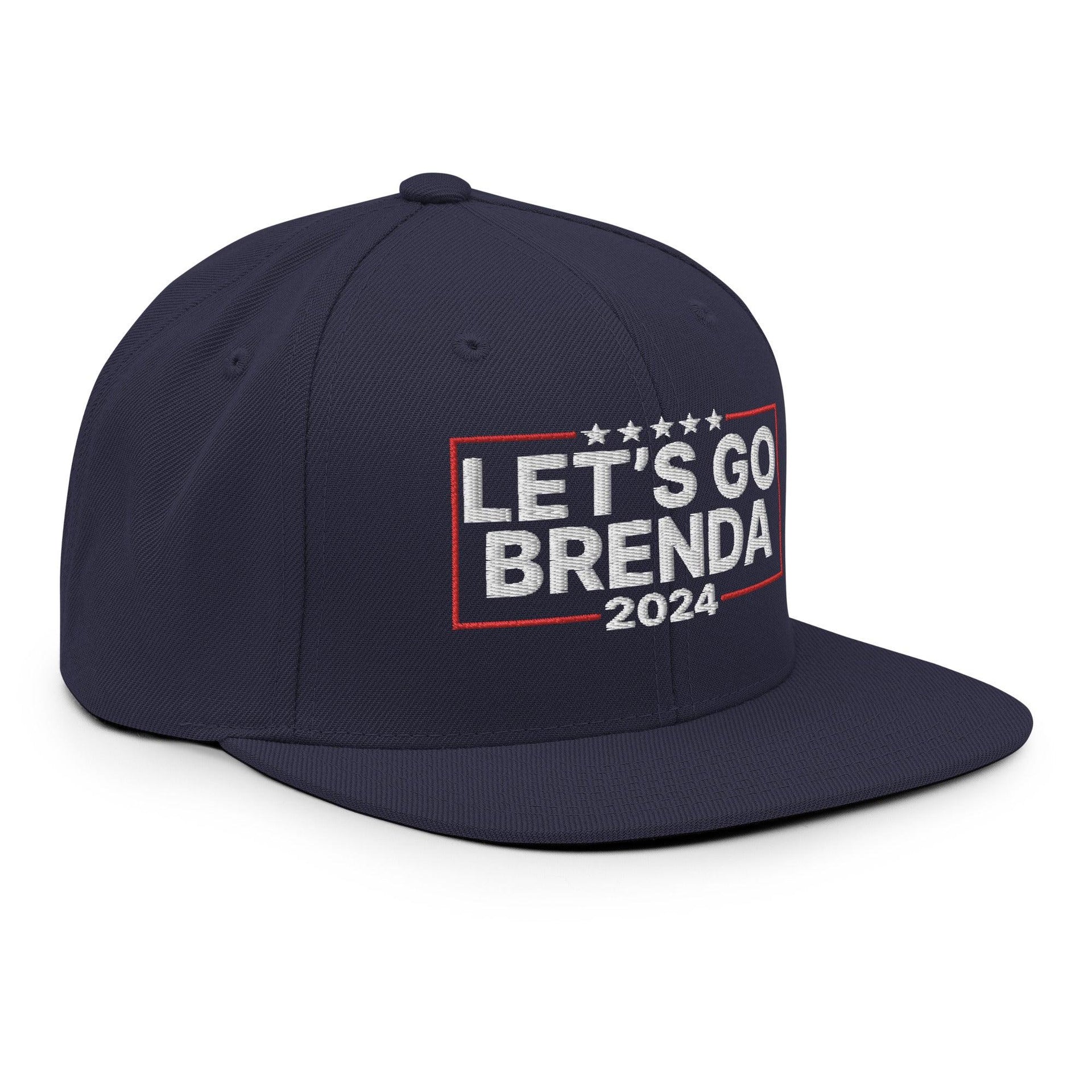 Let's Go Brenda FKH Flat Bill Brim Snapback Hat Capital Crowns Conservative LADs Make Again Snapback Hats