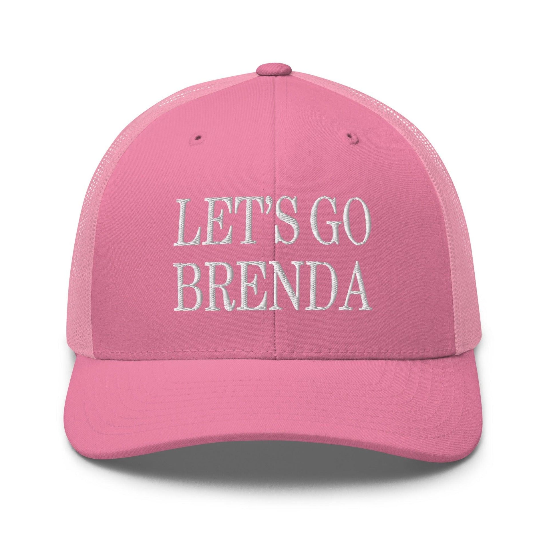 Let's Go Brenda Retro Trucker Hat Pink Capital Crowns Conservative LADs Make Again Trucker Hats