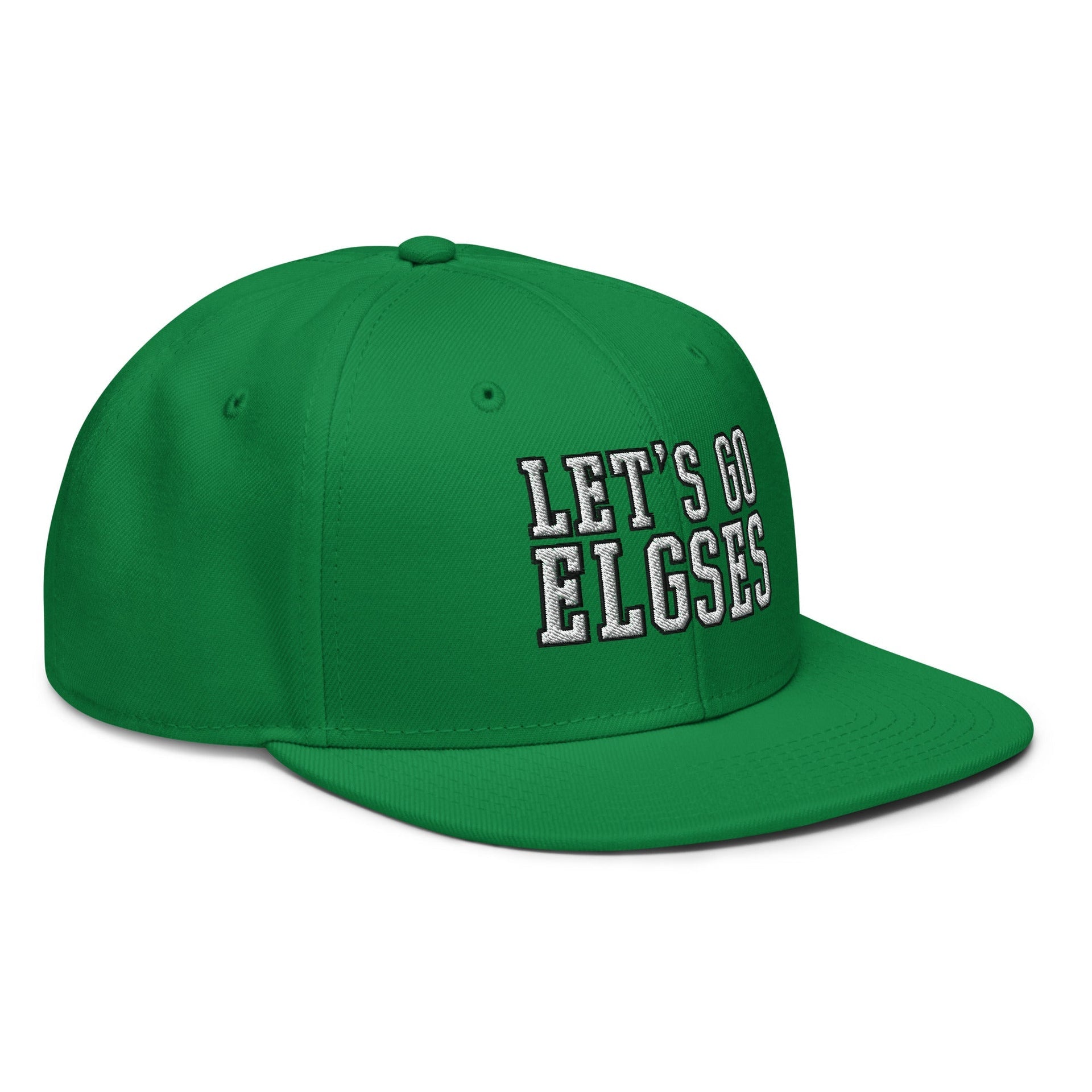 Let's Go Elgses Embroidered Flat Bill Brim Snapback Hat Capital Crowns
