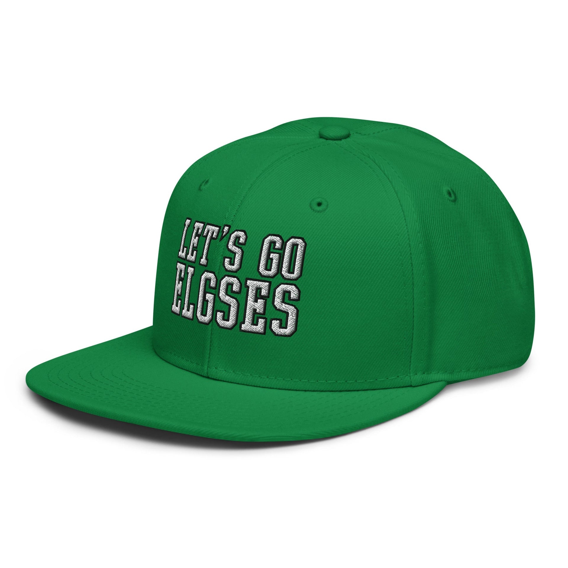 Let's Go Elgses Embroidered Flat Bill Brim Snapback Hat Capital Crowns