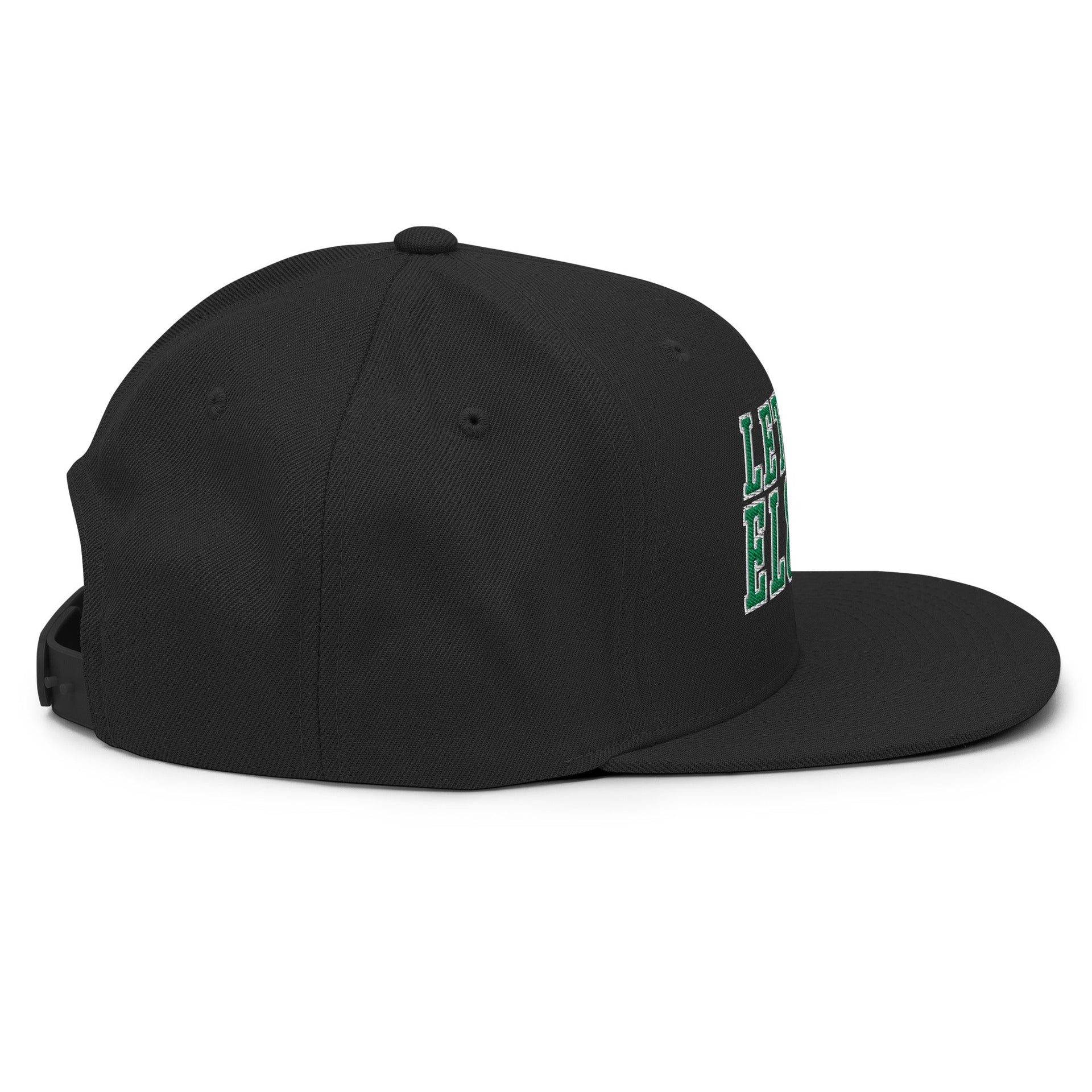 Let's Go Elgses Embroidered Flat Brim Bill Snapback Hat Capital Crowns