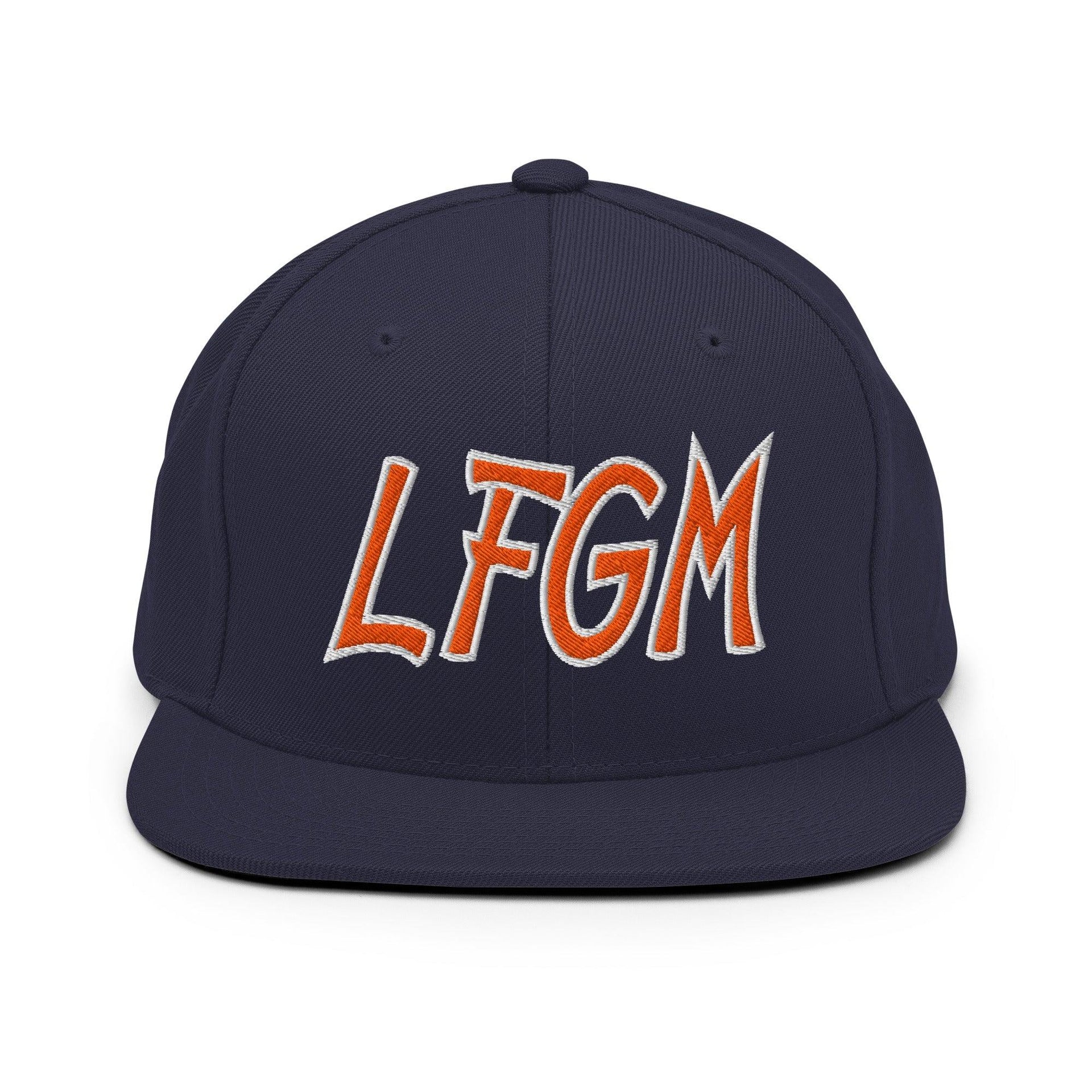 LFGM New York Baseball Flat Bill Brim Snapback Hat Navy Baseball Capital Crowns Snapback Hats