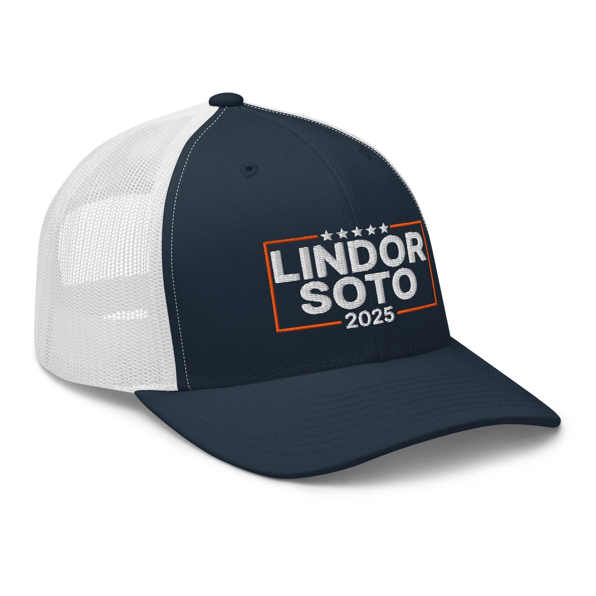 Lindor Soto 2025 Embroidered Mesh Trucker Hat Baseball Capital Crowns Trucker Hats