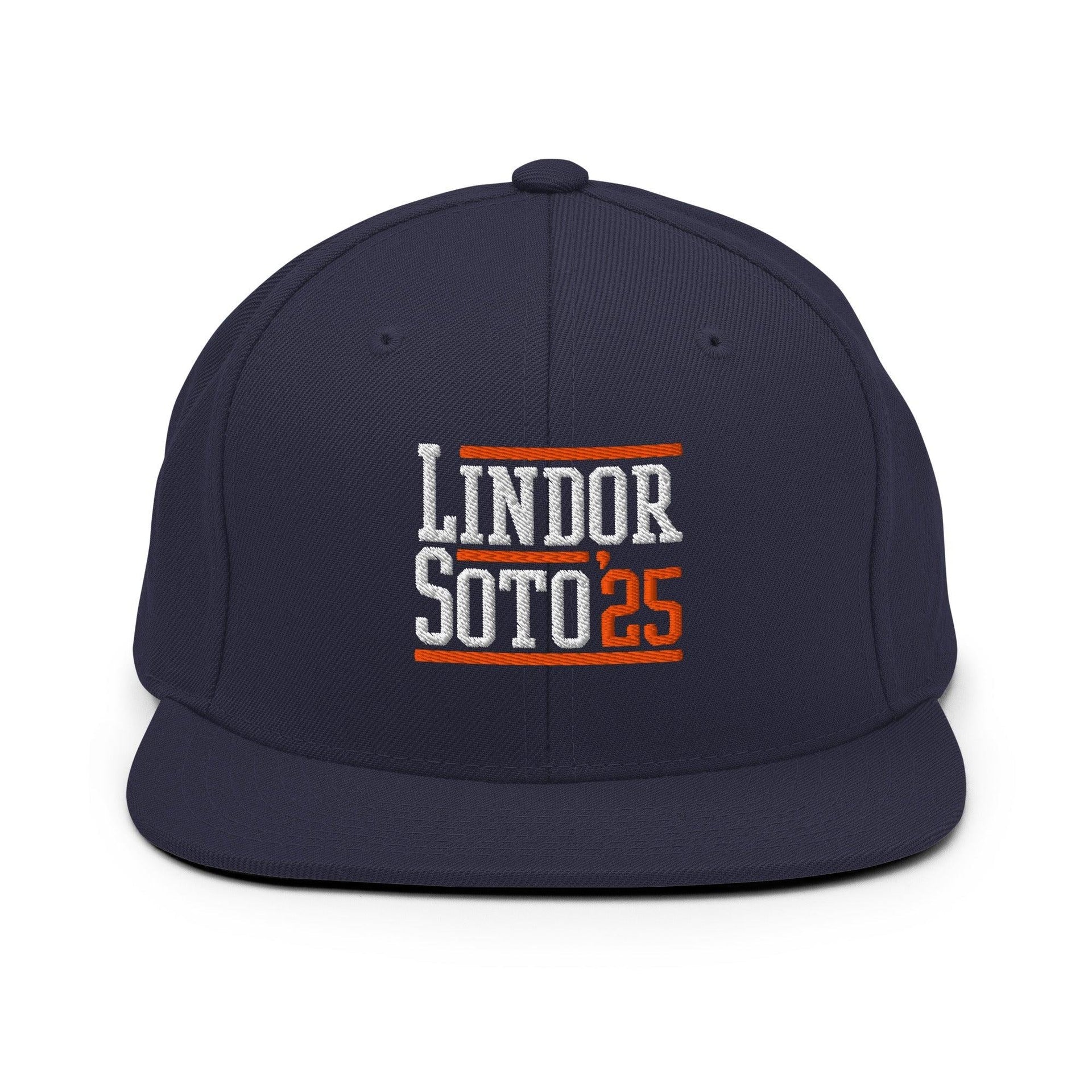 Lindor Soto '25 2025 Embroidered Flat Bill Brim Snapback Hat Navy Baseball Capital Crowns Snapback Hats