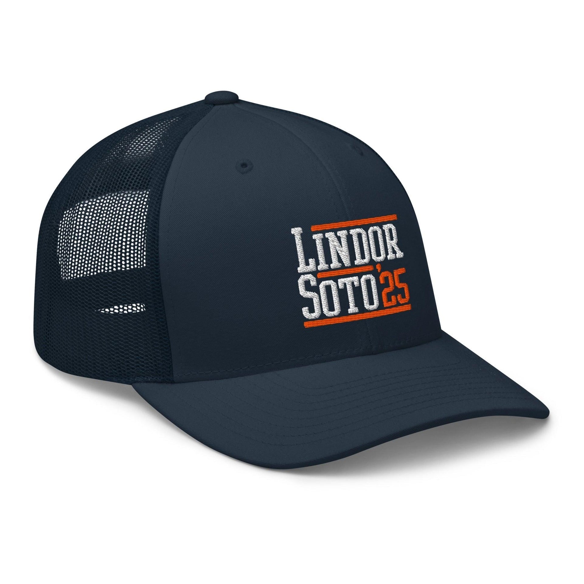 Lindor Soto '25 2025 Embroidered Mesh Trucker Hat Baseball Capital Crowns Trucker Hats