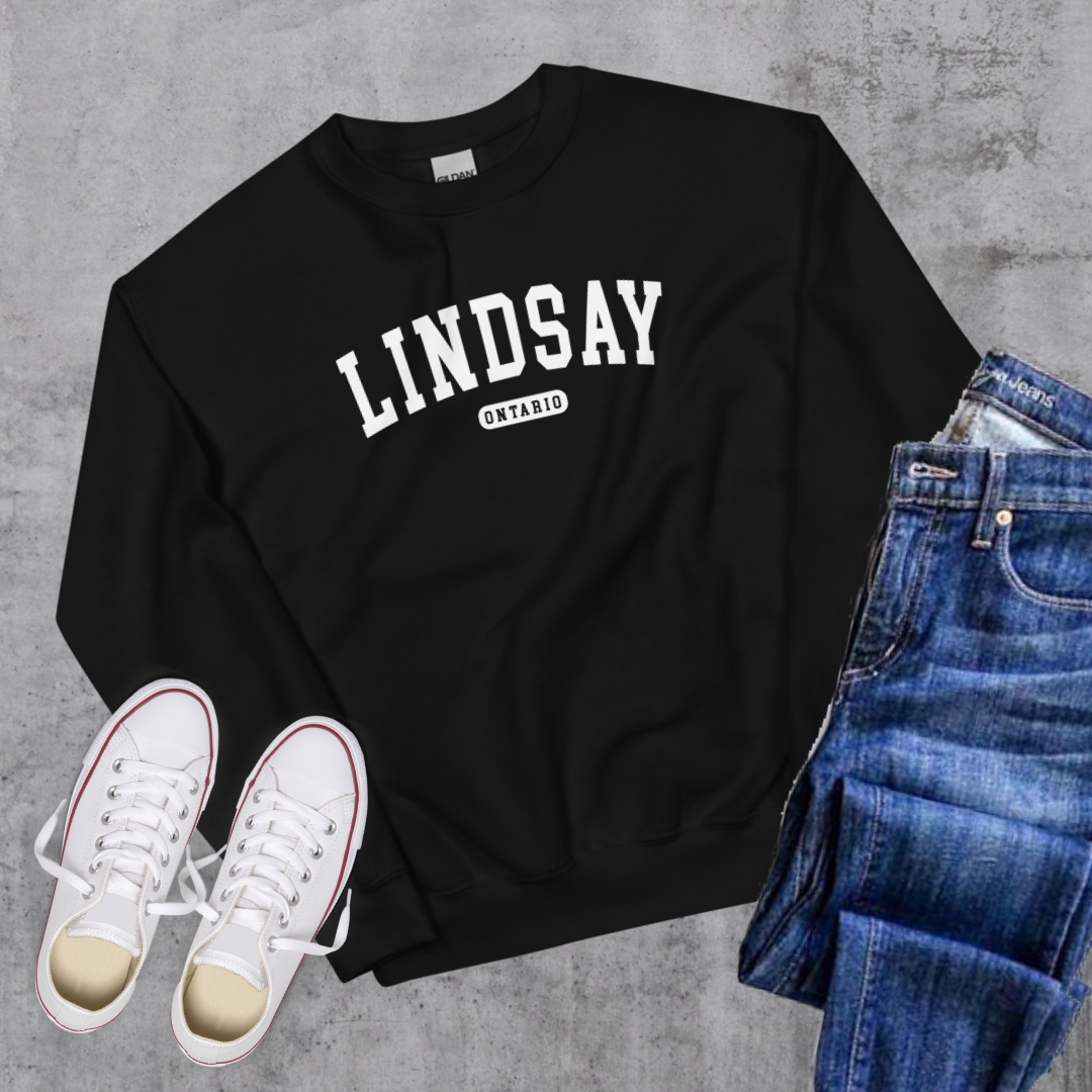 Lindsay College Crewneck Black Canadian City Apparel