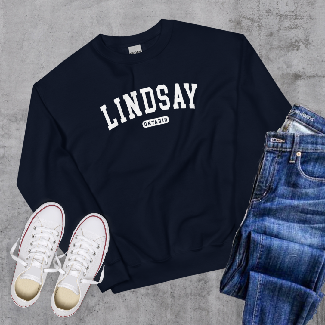 Lindsay College Crewneck Navy Canadian City Apparel