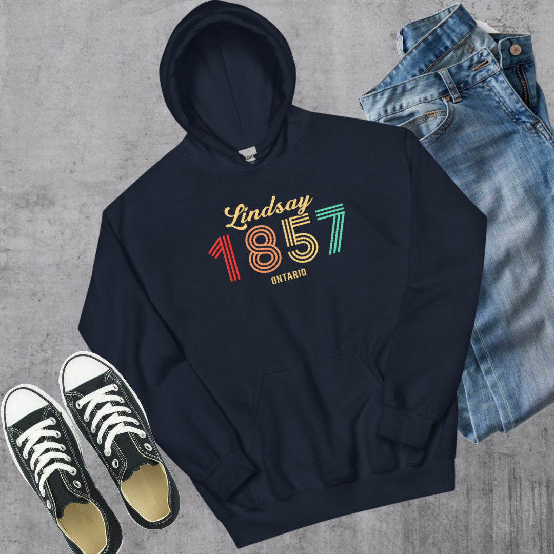 Lindsay Vintage Hoodie Navy Canadian City Apparel