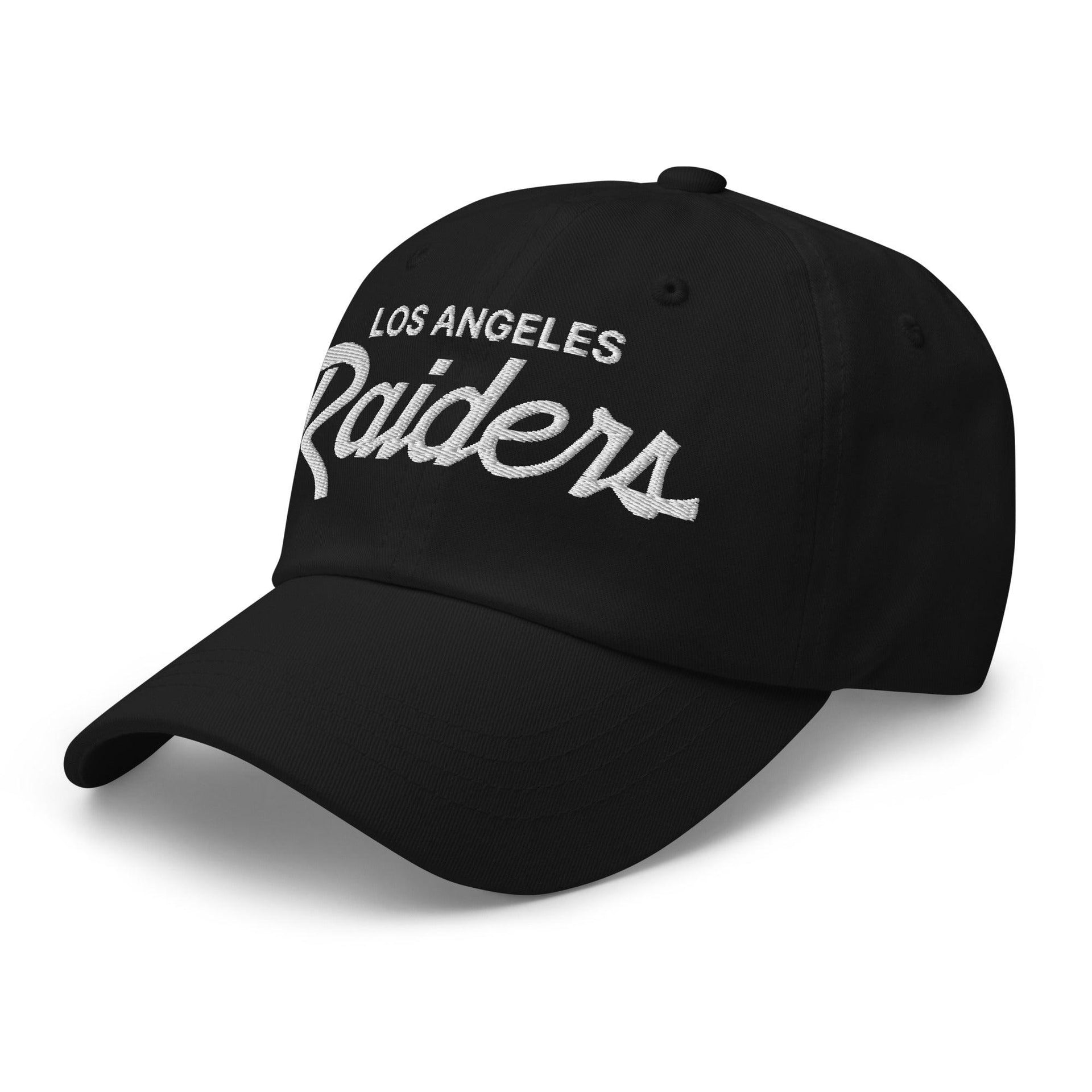 Los Angeles LA Raiders Vintage Sports Script Embroidered Dad Hat CA Capital Crowns Dad Hats Football Los Angeles