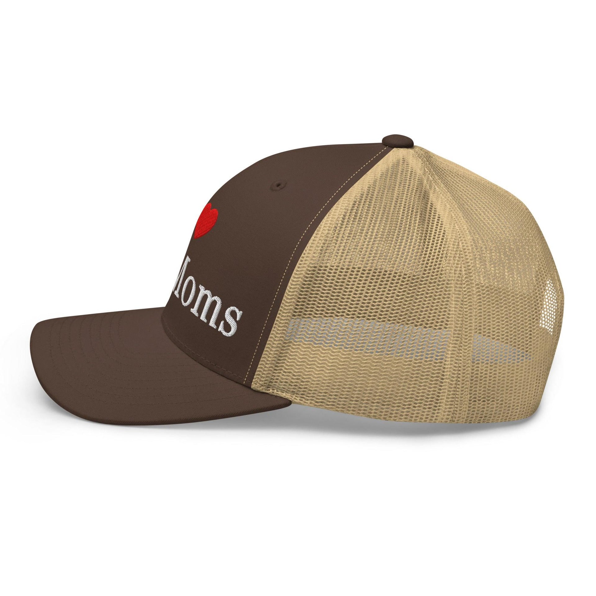 I Love Hot Moms Embroidered Mesh Trucker Hat Capital Crowns Funny Trucker Hats