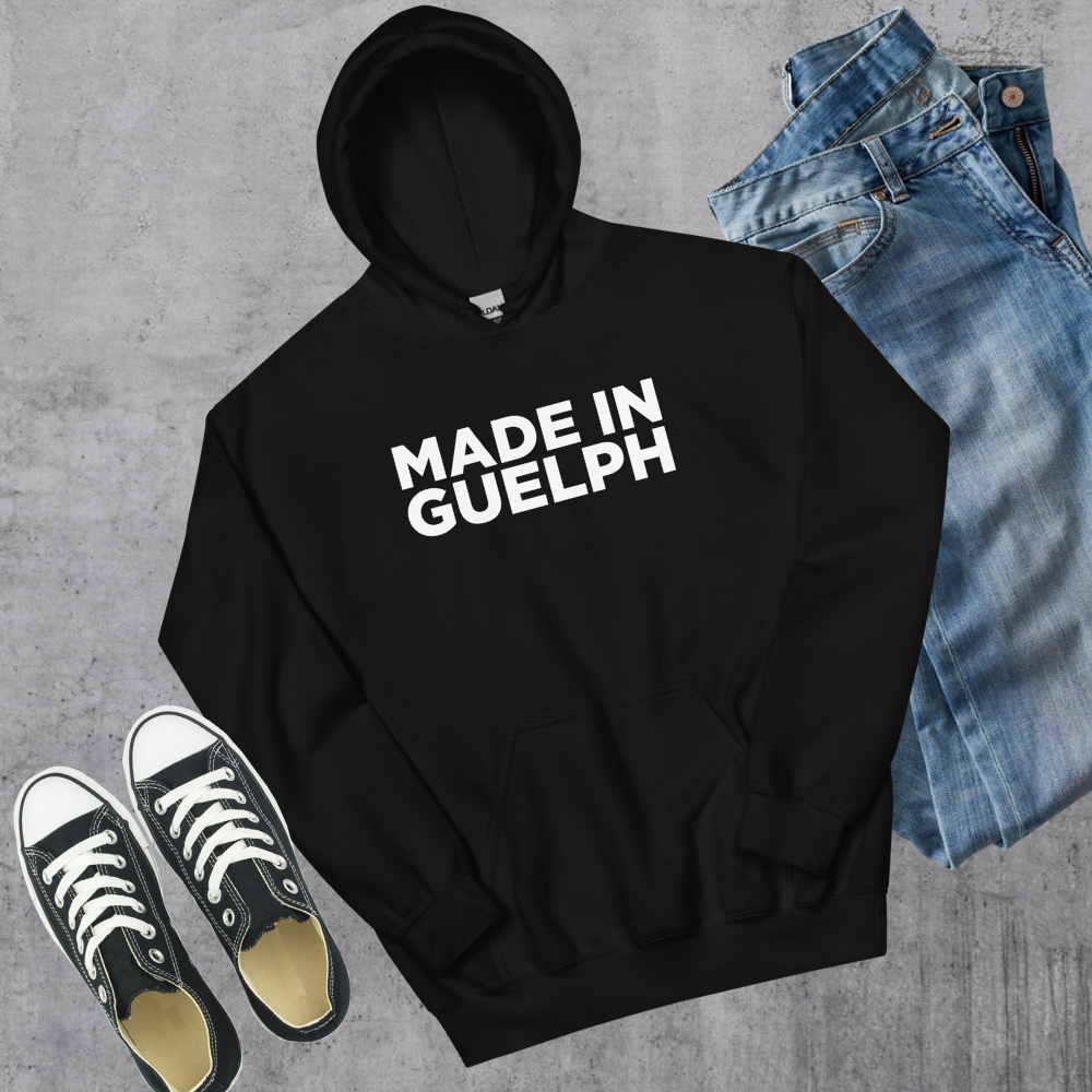 Made in Guelph Hoodie Black Canadian City Apparel