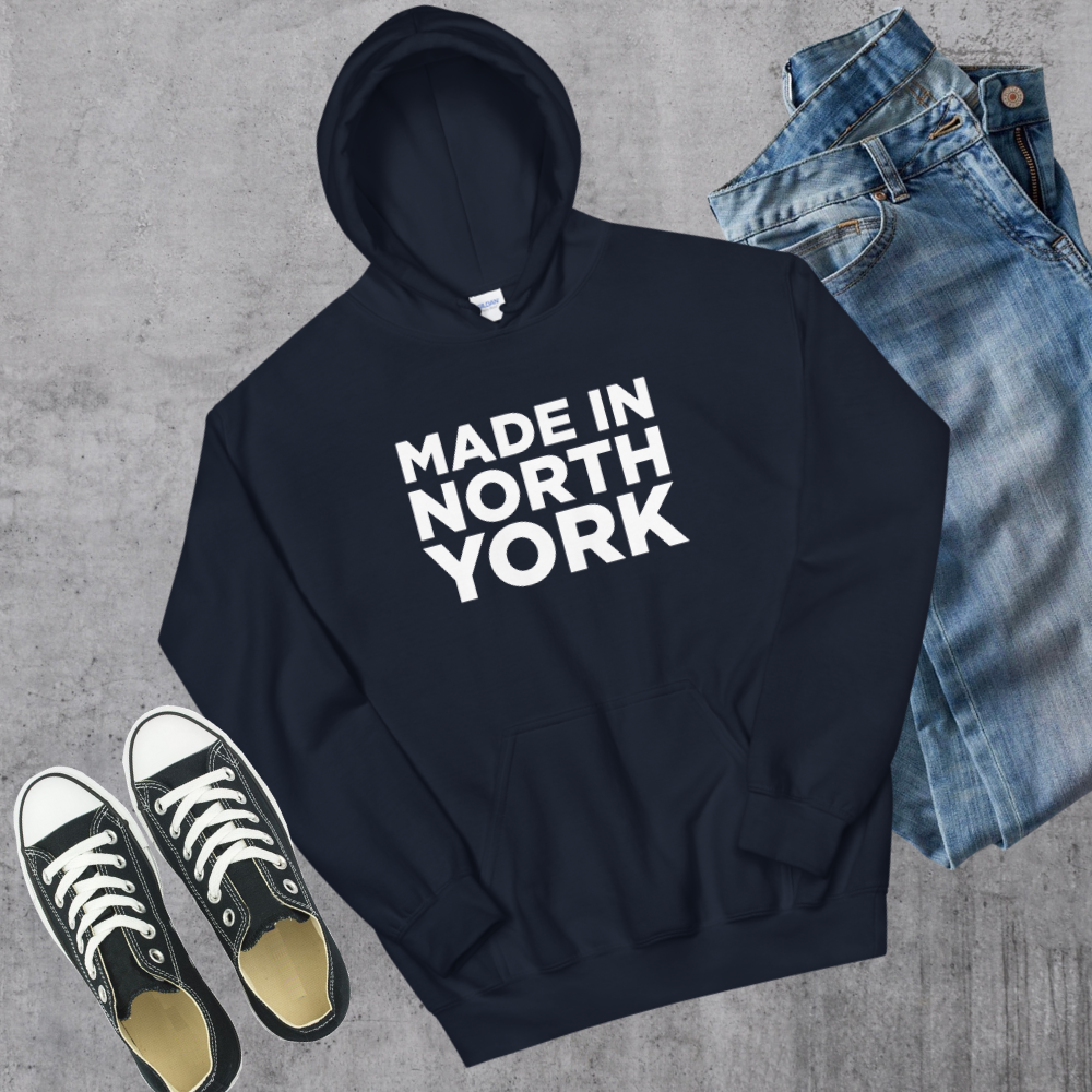 Made in North York Hoodie Navy Canadian City Apparel