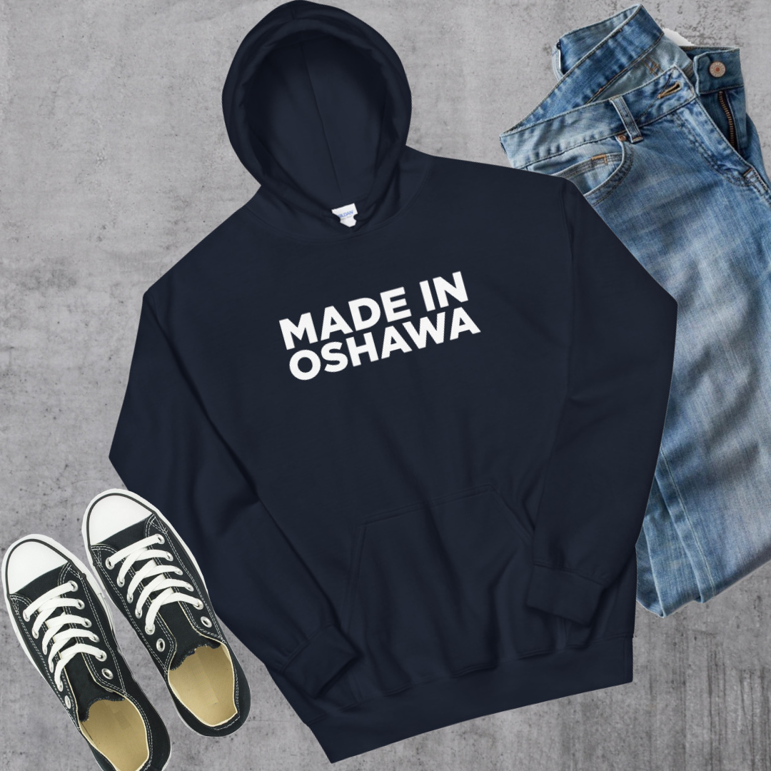 Made in Oshawa Hoodie Navy Canadian City Apparel